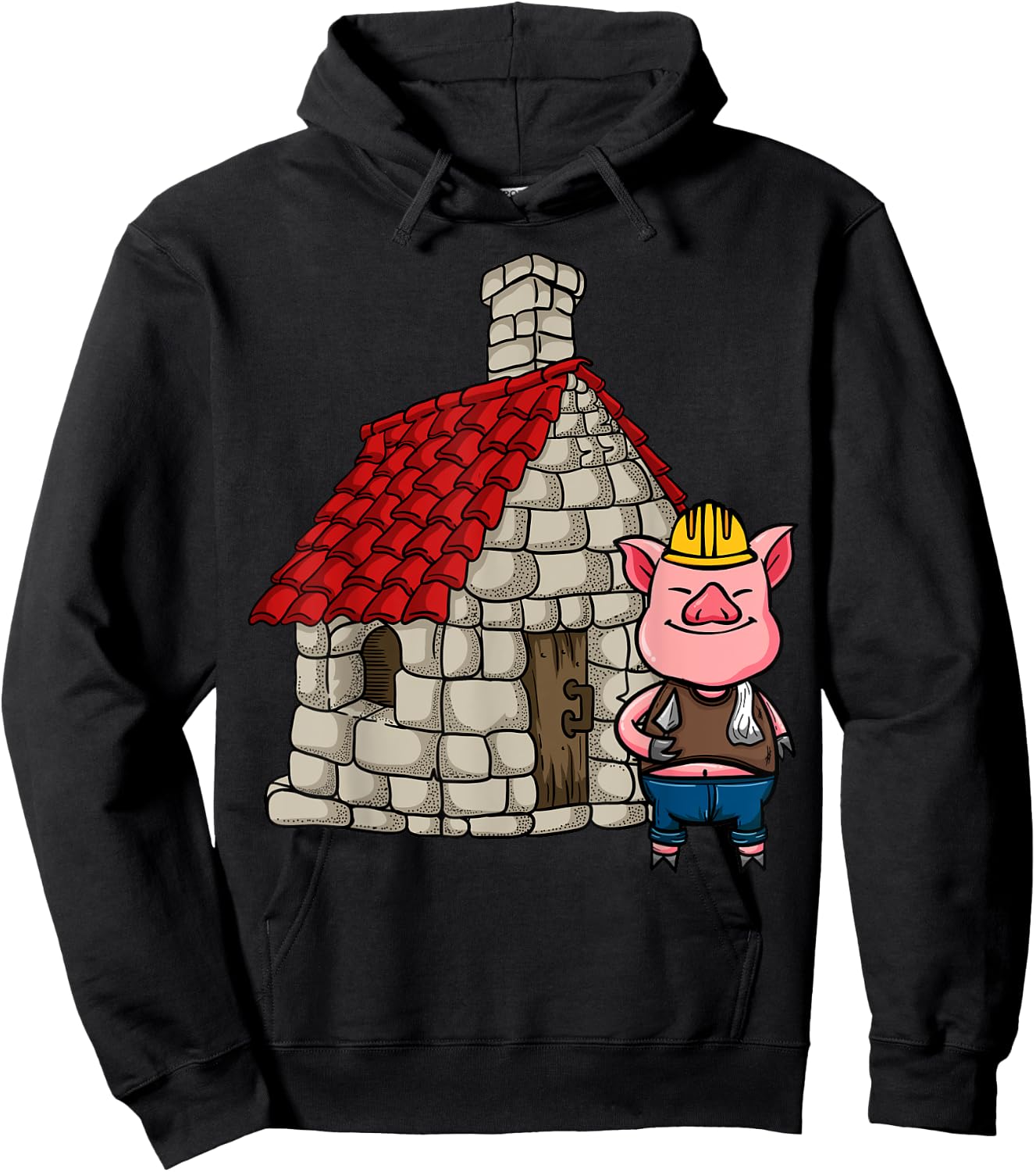 Three Pigs Lazy Halloween Costume - Brick House Hoodie - Hoodie | Black