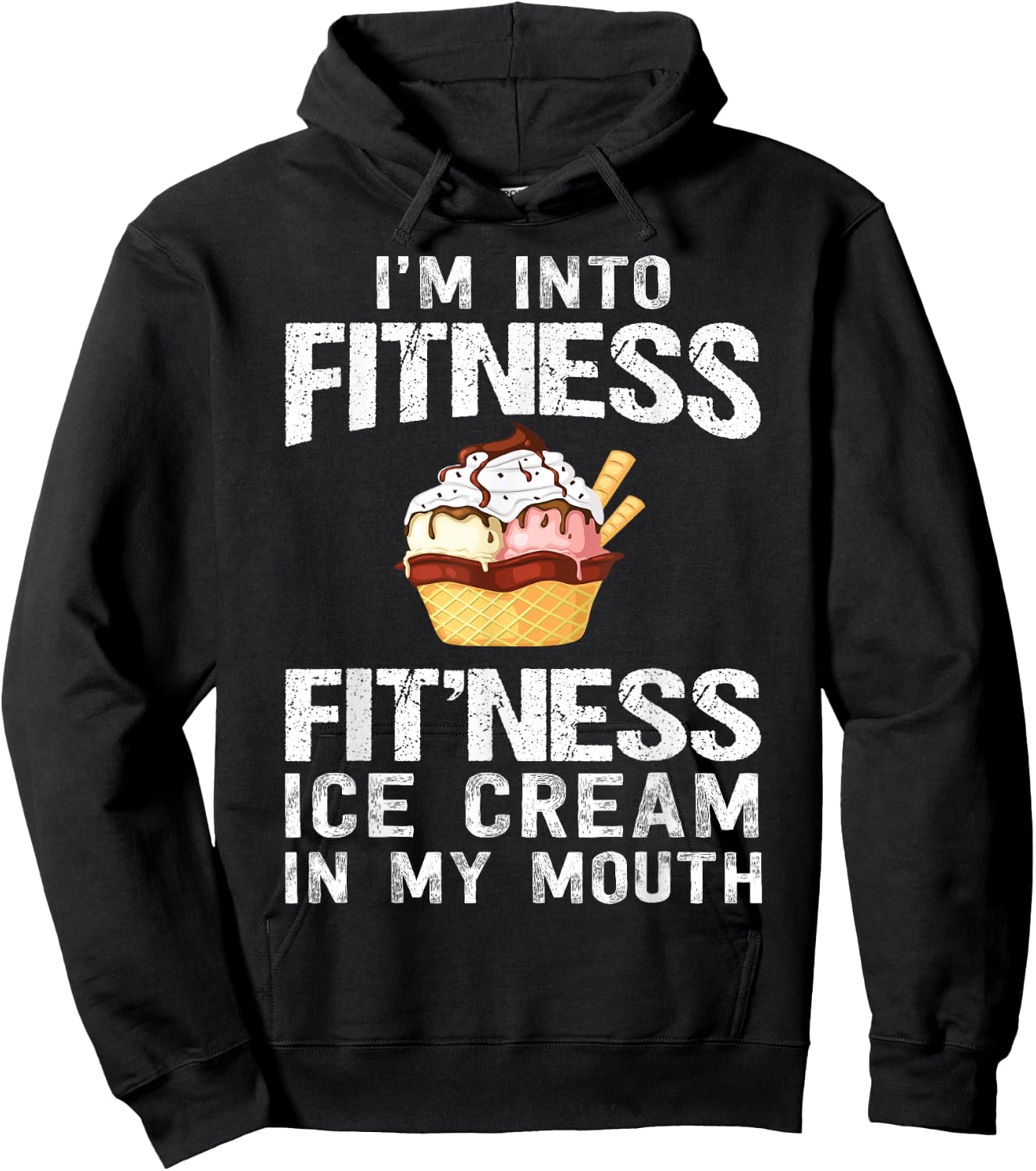 Ice Cream Lover Funny Fitness Bodybuilding Workout Gym Women Hoodie - Hoodie | Black