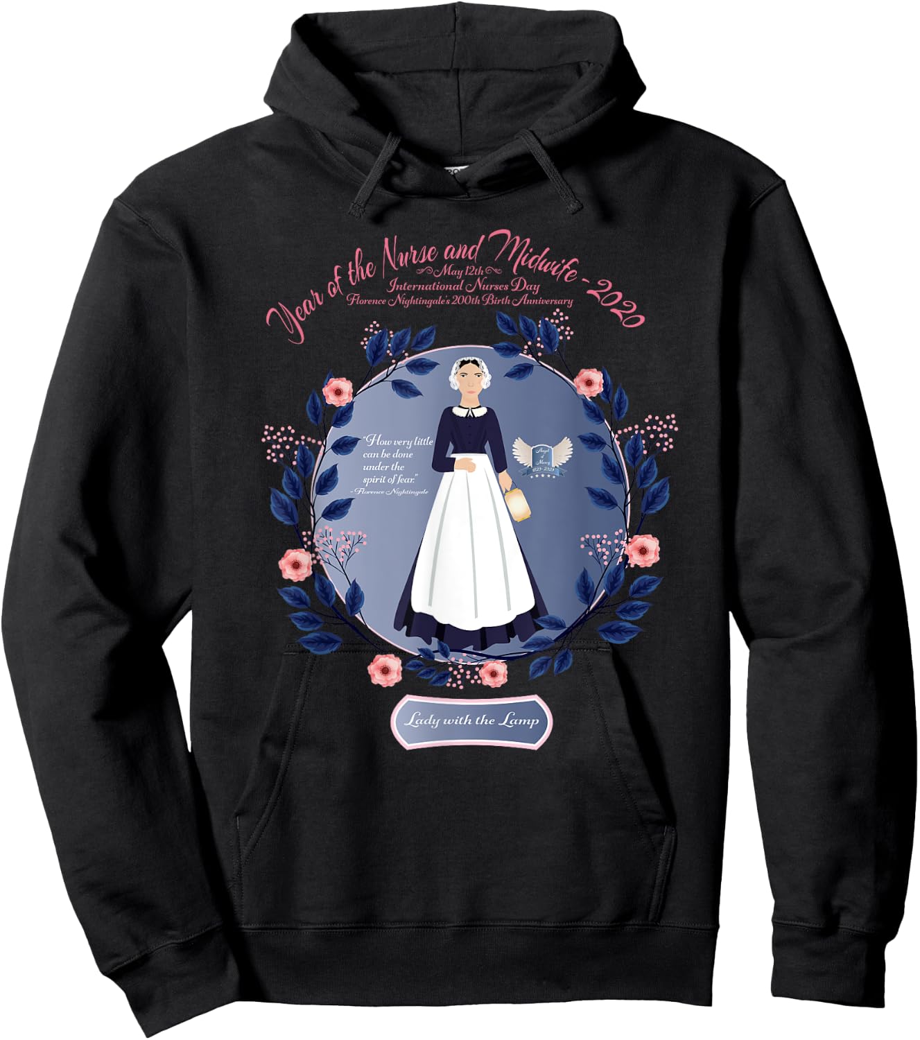Florence Nightingale 200 Anniversary, Year of Nurse, Midwife Hoodie - Hoodie | Black
