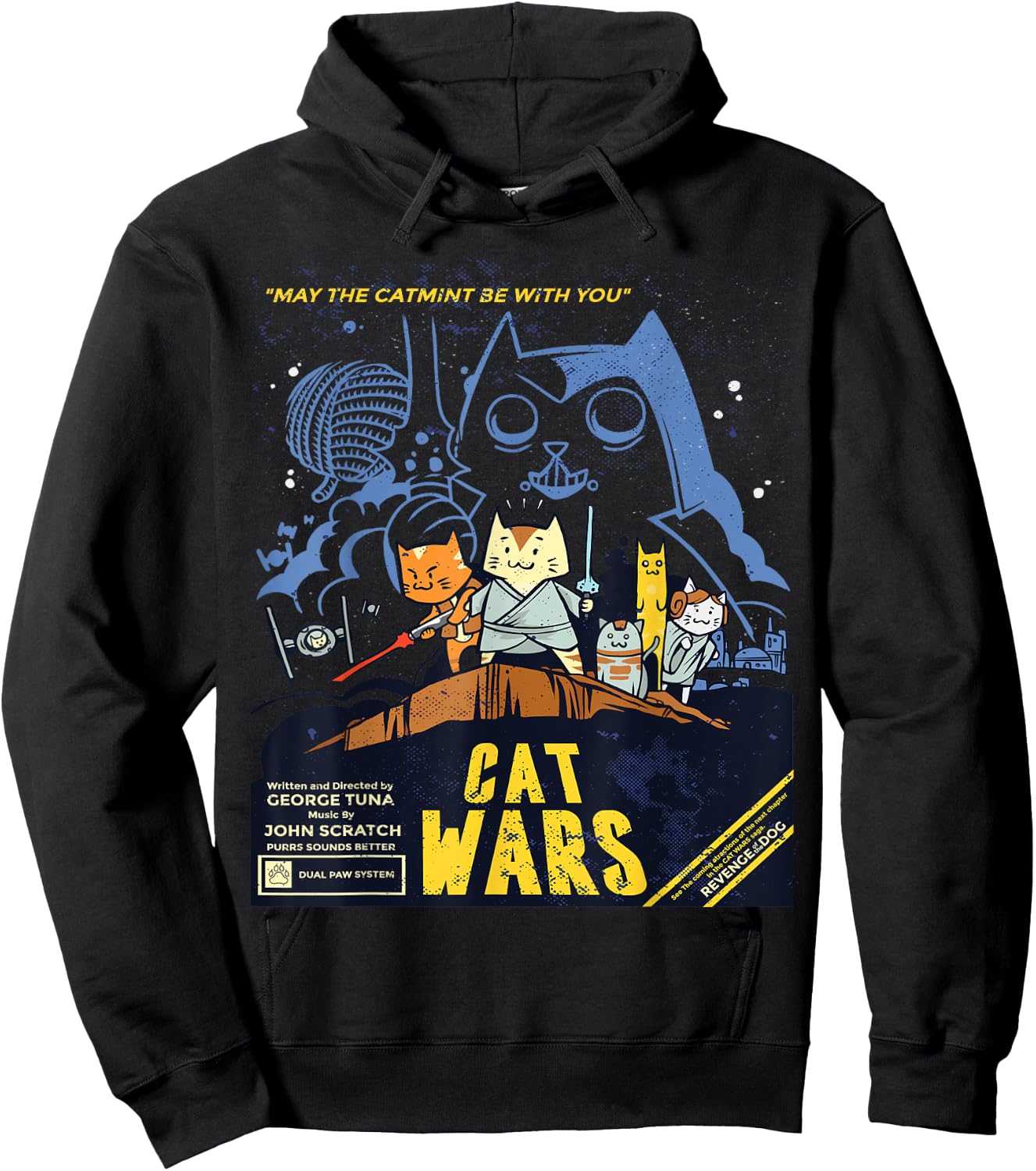Cat Wars May The Catmint Be With You Funny Cat Lovers Gift Women Girls Kids Hoodie - Hoodie | Black