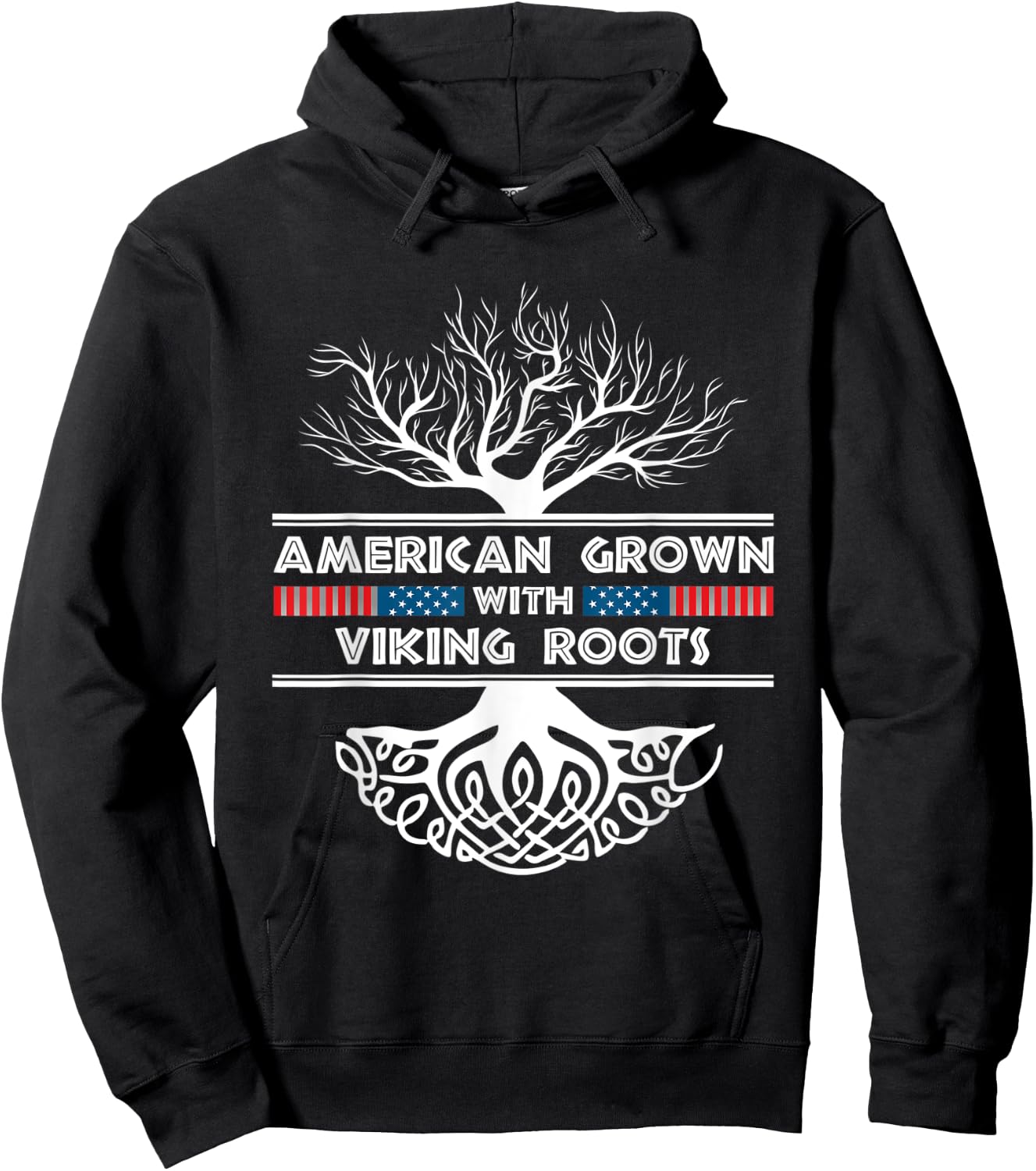 American Grown With Viking Roots Viking Hoodie - Hoodie | Black