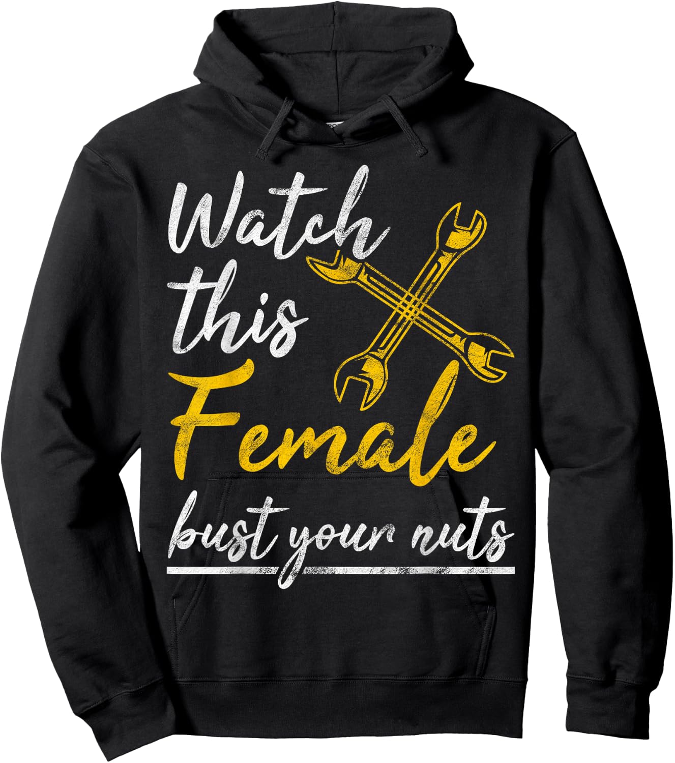 Watch This Female Auto Mechanic Statement Gift Hoodie - Hoodie | Black