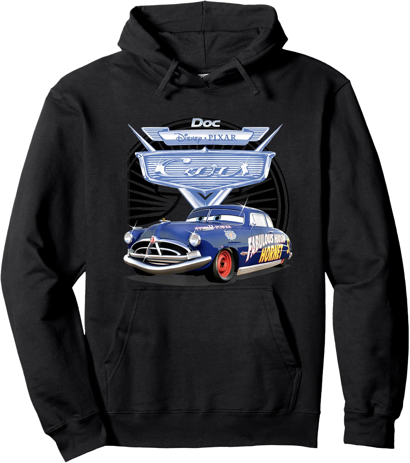 Disney Pixar Cars Fabulous Hudson Hornet Portrait Hoodie - Hoodie | Black