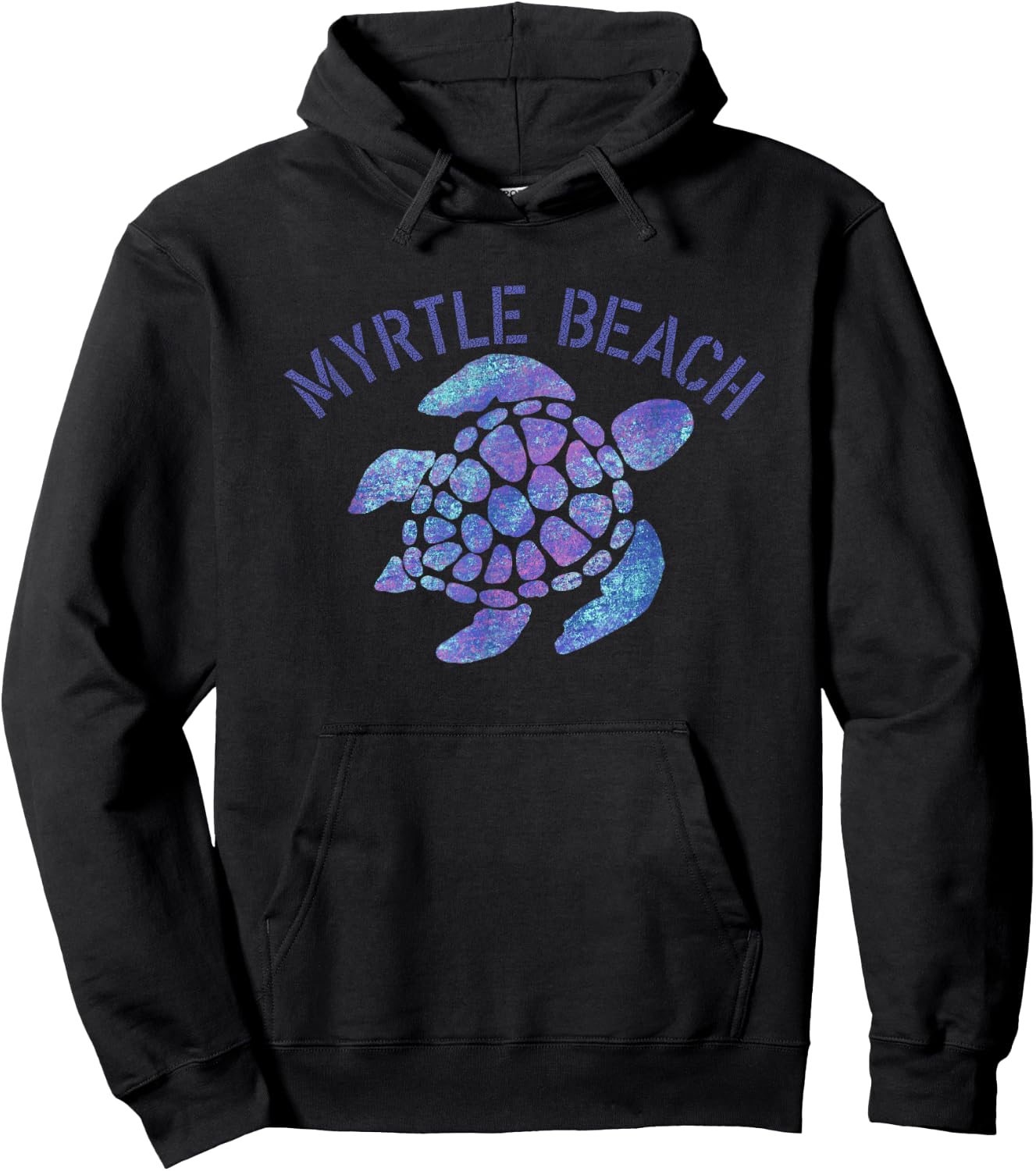 Myrtle Beach, SC Beach Design/Souvenir Illustration Hoodie - Hoodie | Black