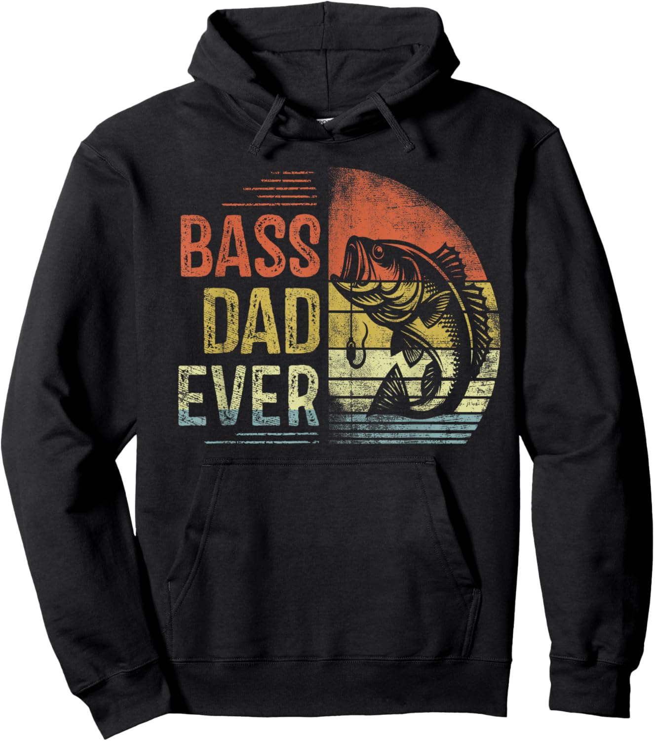 Bass Dad Ever Fishing Gifts Dad Birthday Vintage Hoodie - Hoodie | Black