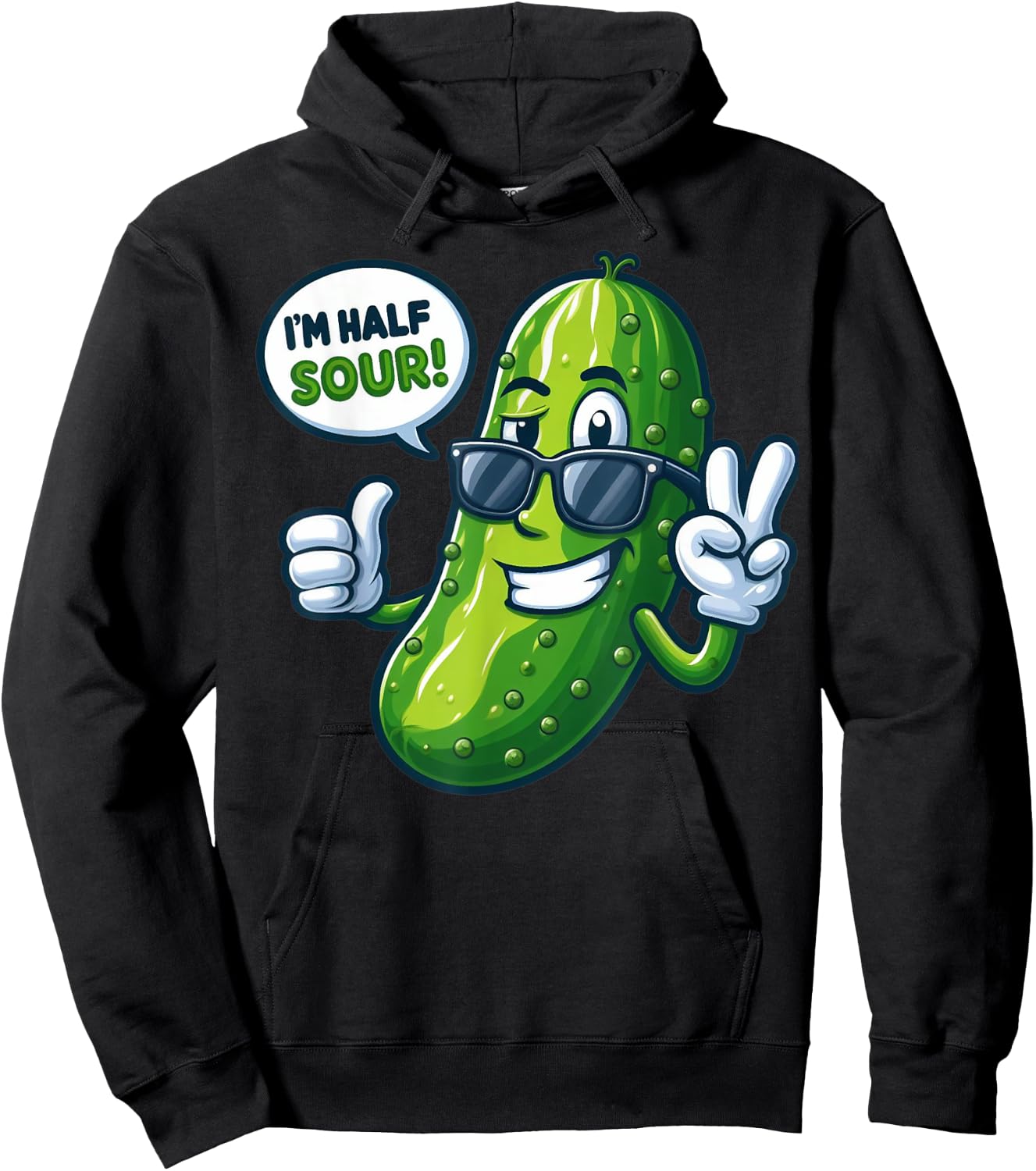 I'm Half Sour Funny Pickle Hoodie - Hoodie | Black