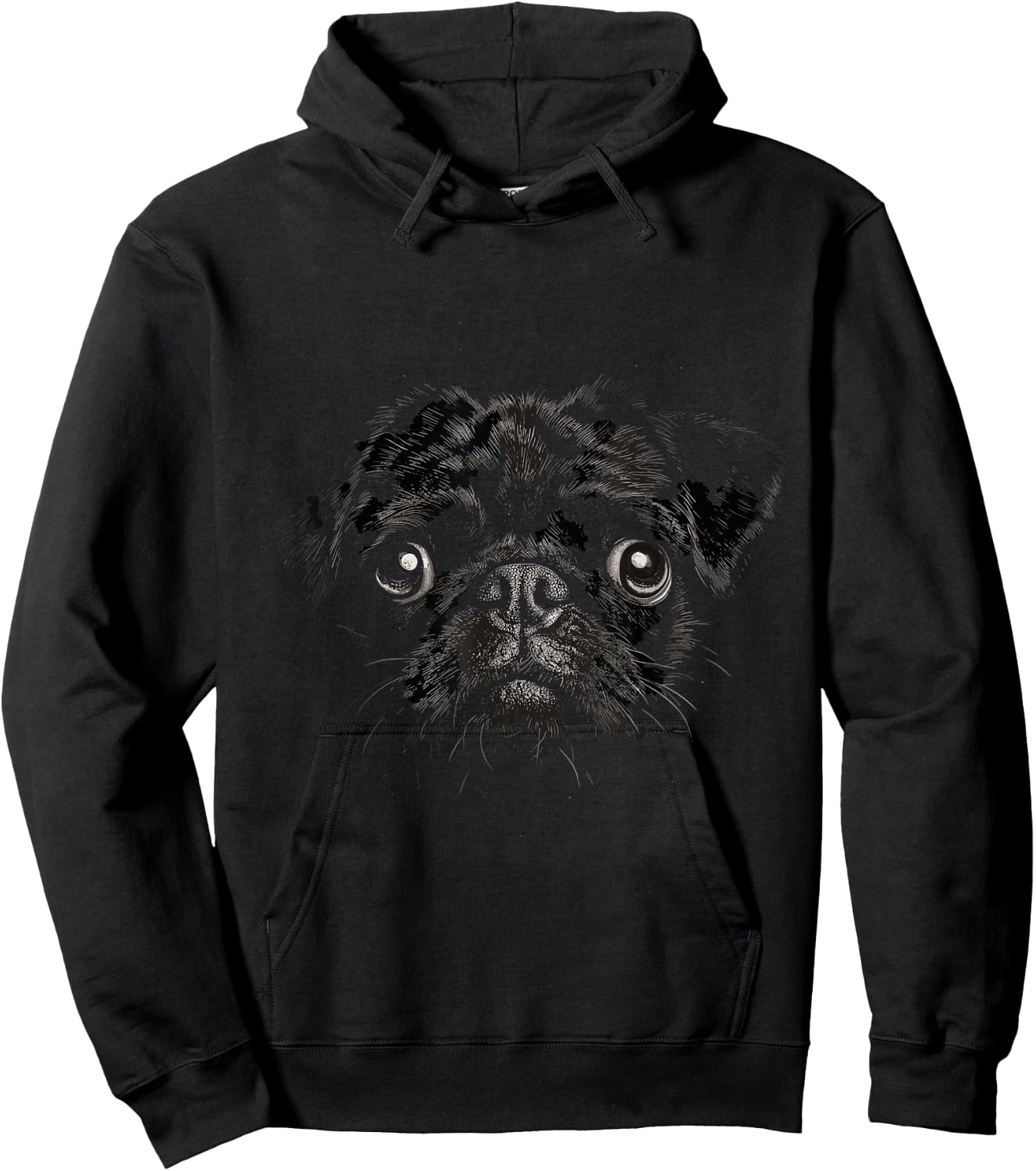 Pug for Dog Mom Dad Funny Cute Black Pug Women Kids Hoodie - Hoodie | Black