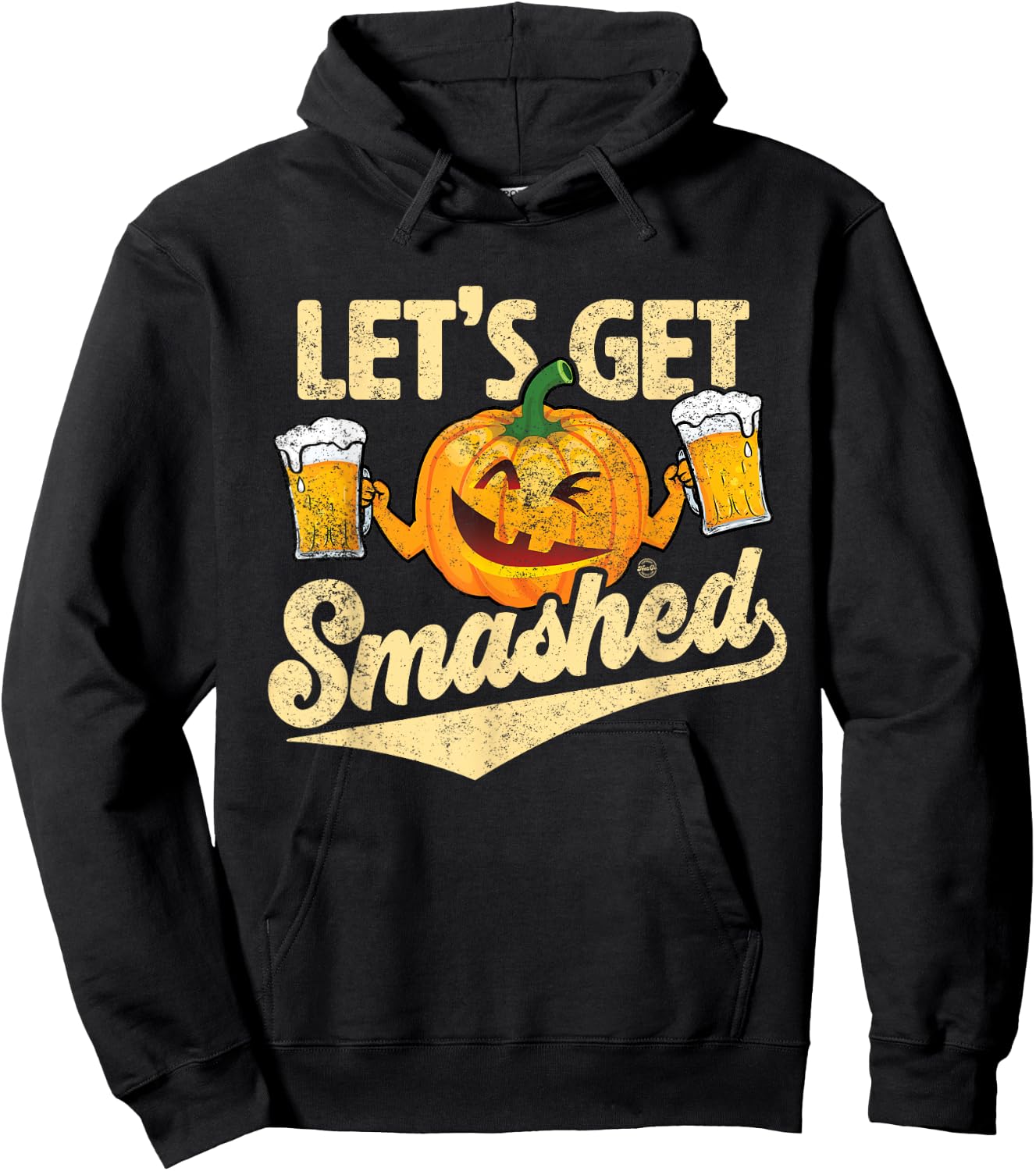 Lets Get Smashed Funny Pumpkin Beer Halloween Hoodie - Hoodie | Black