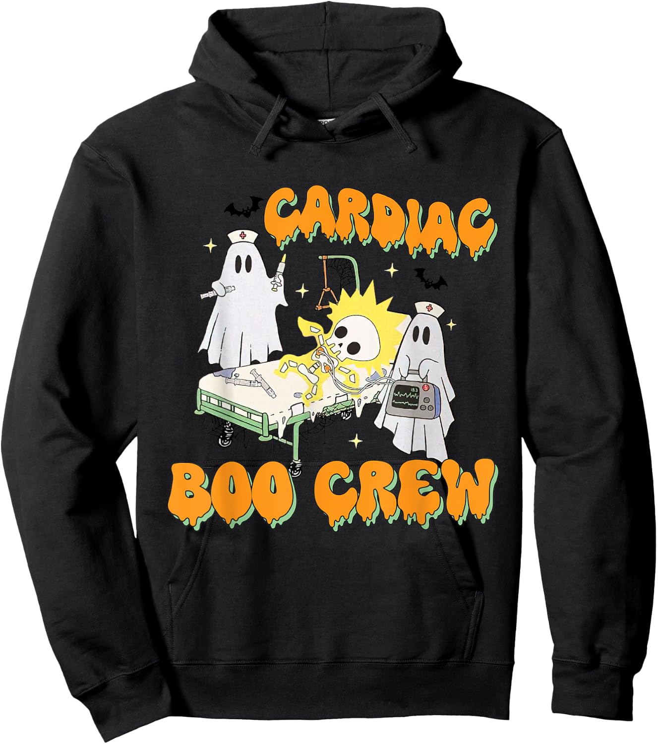 Cardiac Nurse Boo Crew Cardiac Nurse Halloween Costume Hoodie - Hoodie | Black