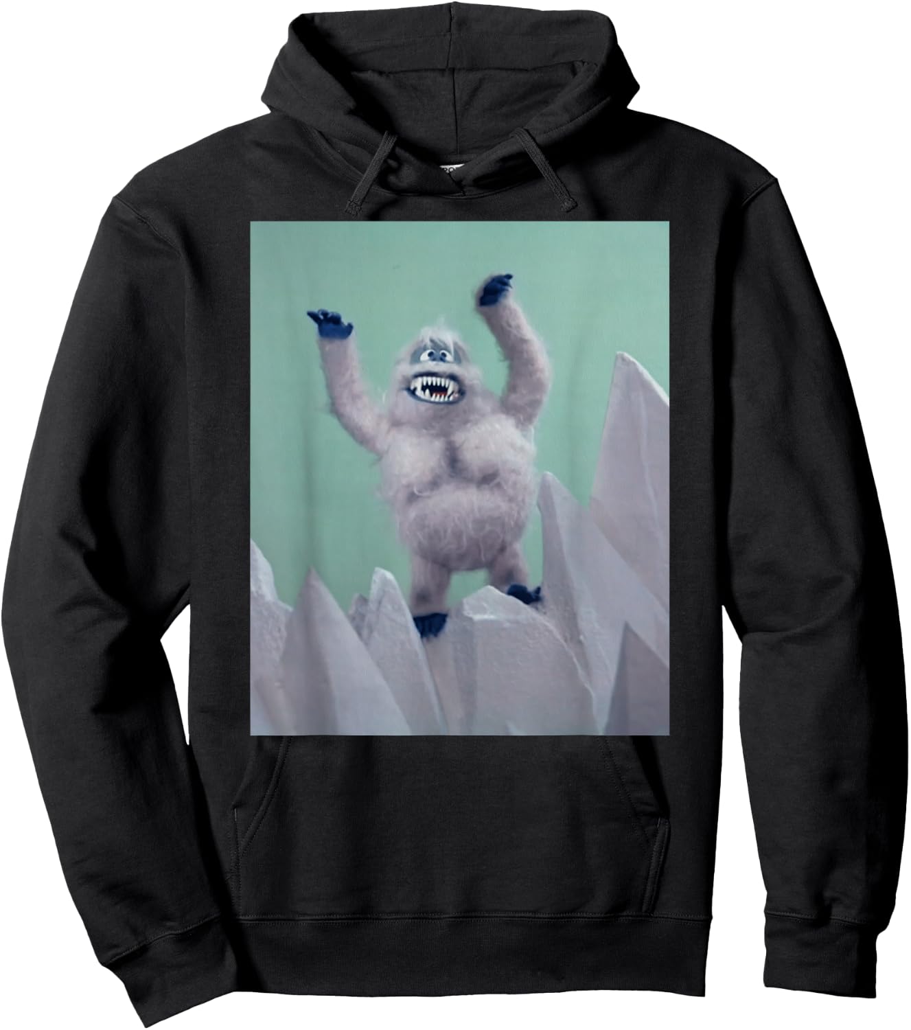 Funny Retro TV Shirts Retro Abominable Snowman - Black -Adults Classic Fit Short Sleeve Christmas - Small Hoodie - Hoodie | Black