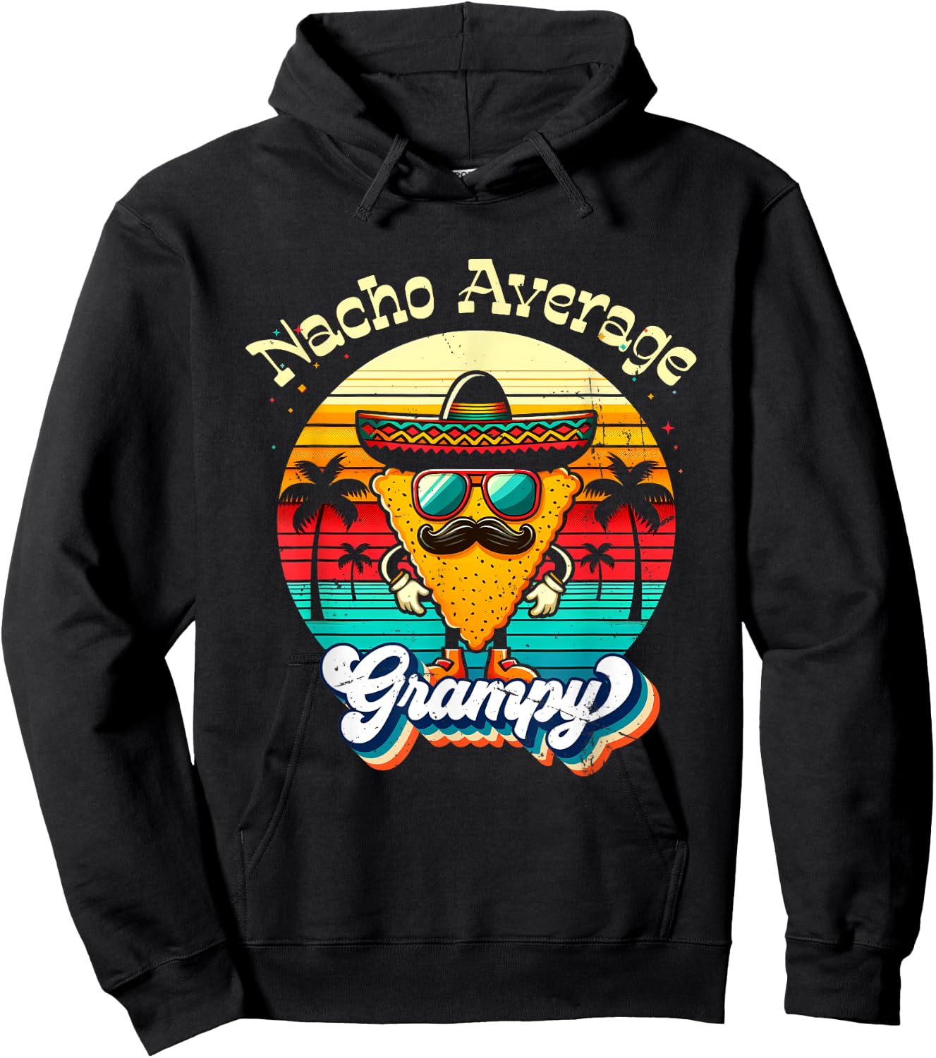 Funny Nacho Average Grampy Grandpa Cinco De Mayo Matching Hoodie - Hoodie | Black