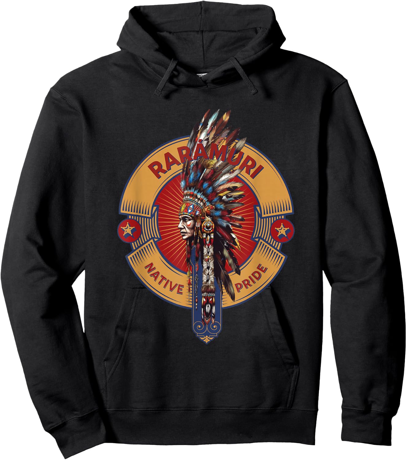 Raramuri Mexican Native Indian Art Deco Warrior Heritage Hoodie - Hoodie | Black