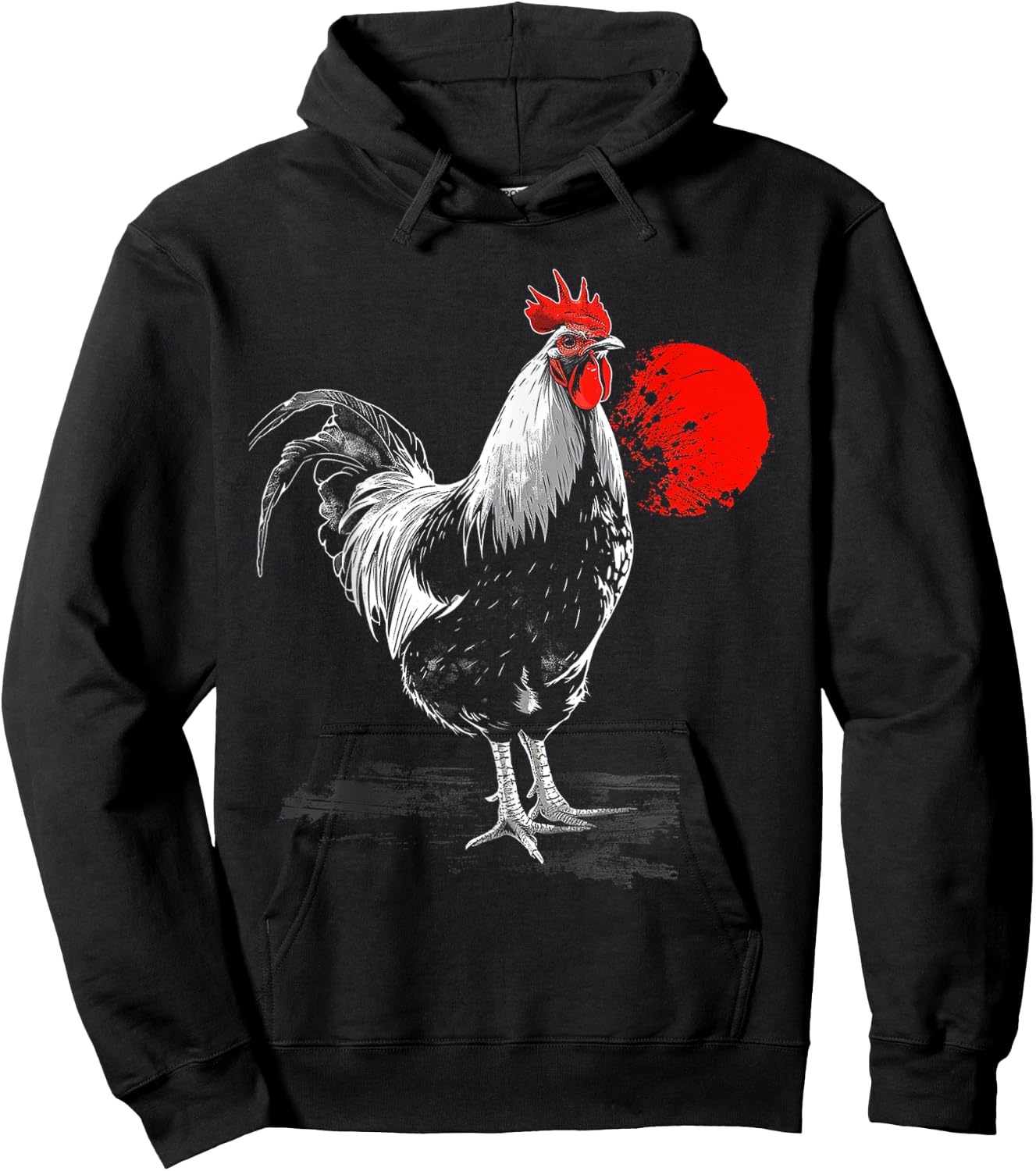 Chicken Drawing Animal Art Graphic Chicken Hoodie - Hoodie | Black