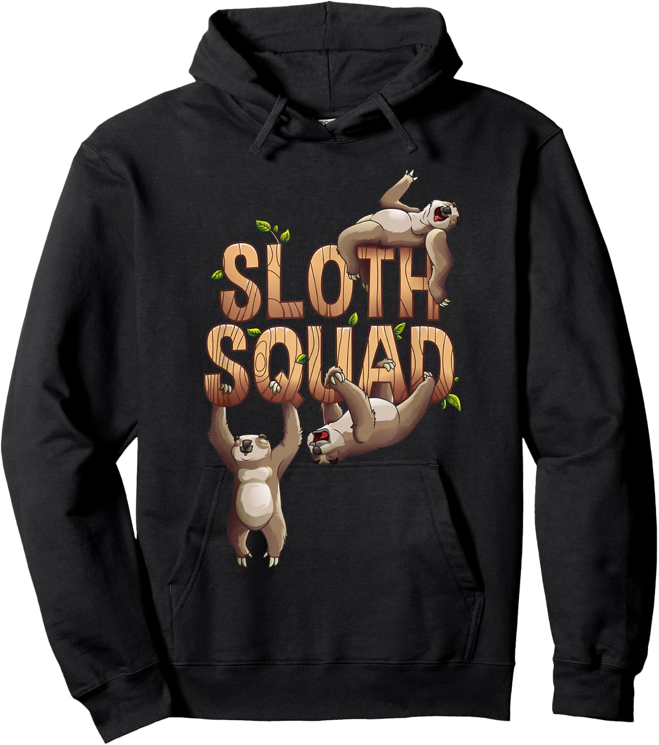 Cool Sloth Squad | Funny Lazy Slow Animal Lover Group Gift Hoodie - Hoodie | Black