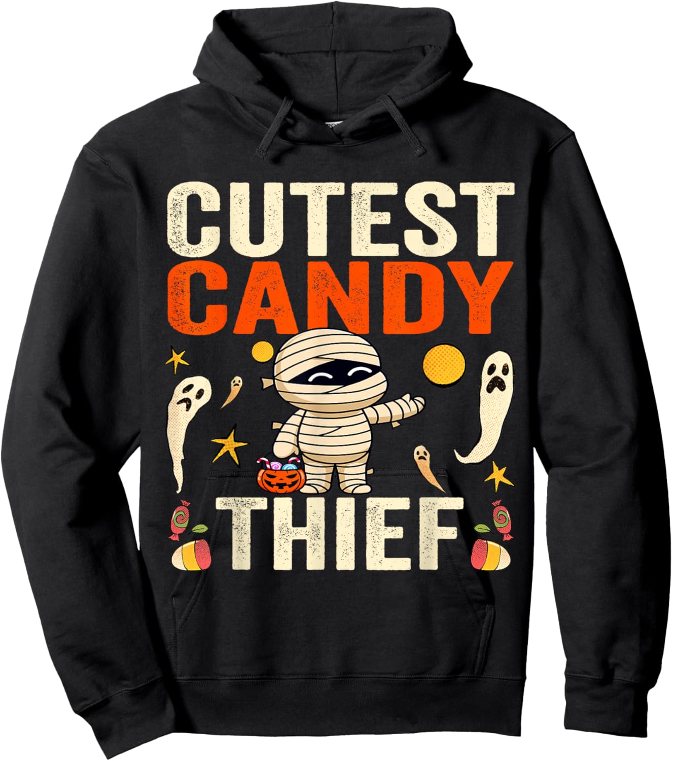 Cutest Candy Thief Funny Trick-Or-Treat Halloween Kids Hoodie - Hoodie | Black