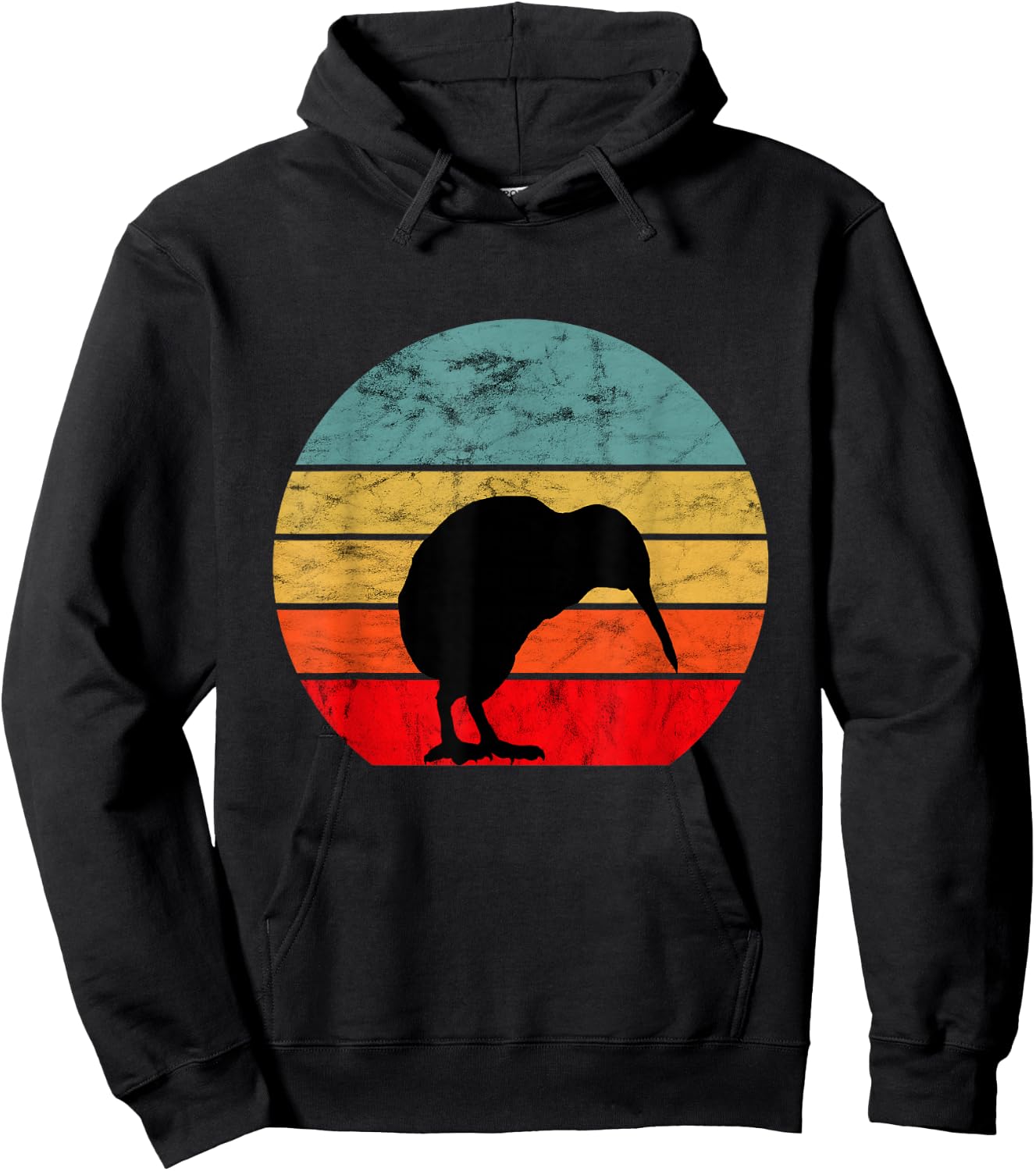 Kiwi Bird Retro Vintage Sunset New Zealand Animals Kiwi Bird Hoodie - Hoodie | Black