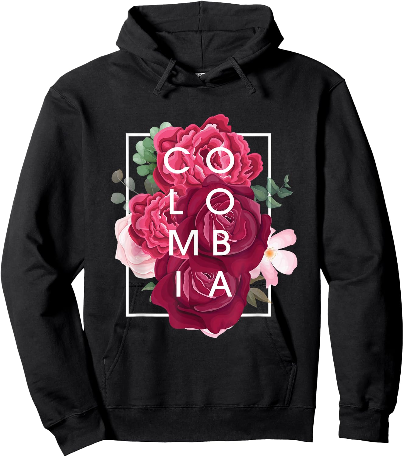 Flowers of Colombia Word Art - Colombian Pride Hoodie - Hoodie | Black