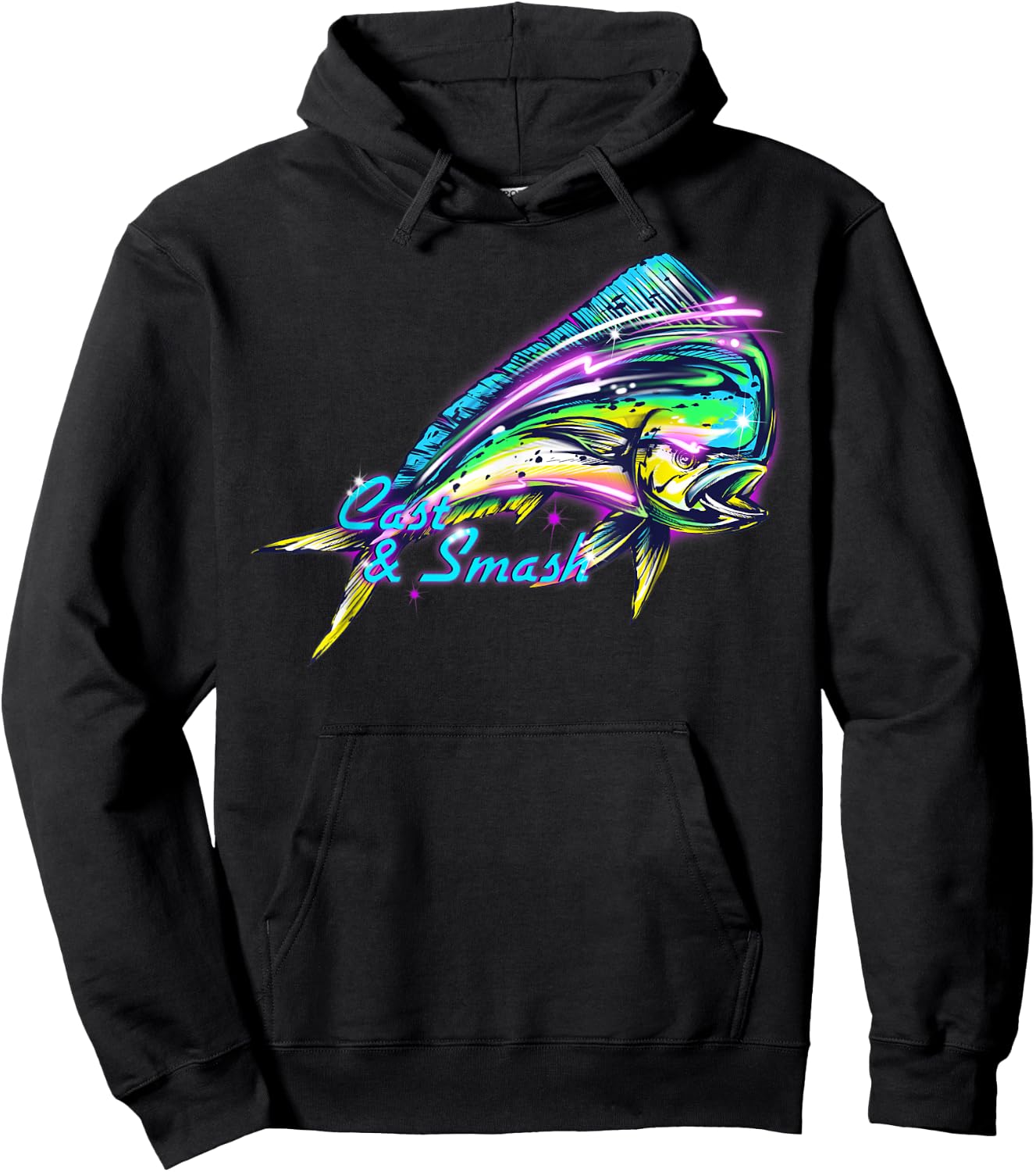 MAHI MAHI Dolphin Fish 80's Style T Shirt Hoodie - Hoodie | Black