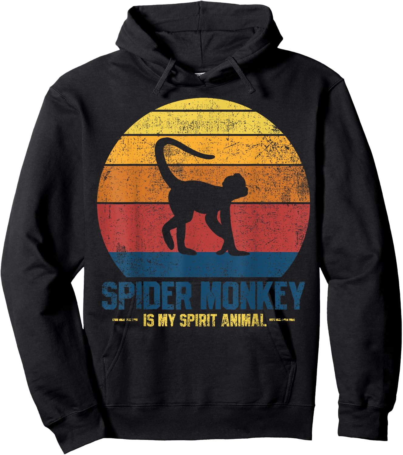 Spider Monkey Vintage Hoodie - Hoodie | Black
