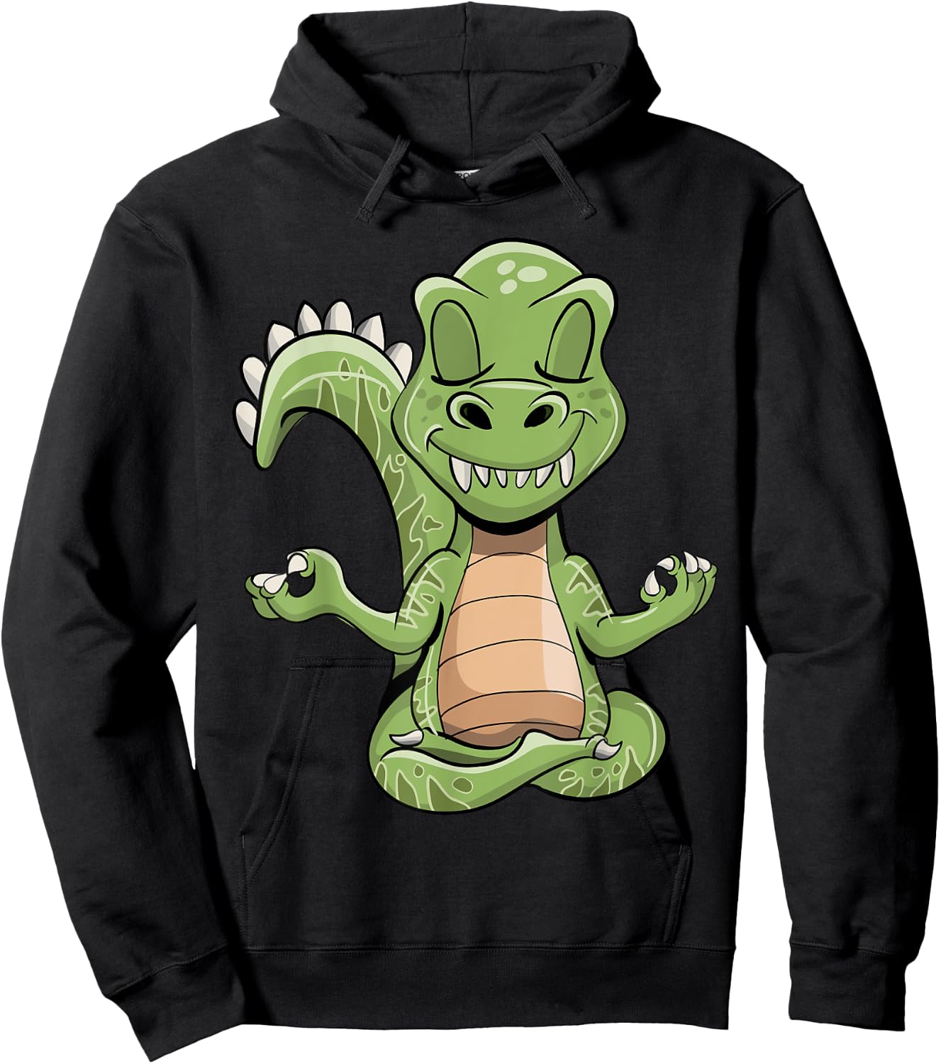 Dino Yoga Dinosaur Dragon Meditating T-Rex Yogasaurus Zen Hoodie - Hoodie | Black