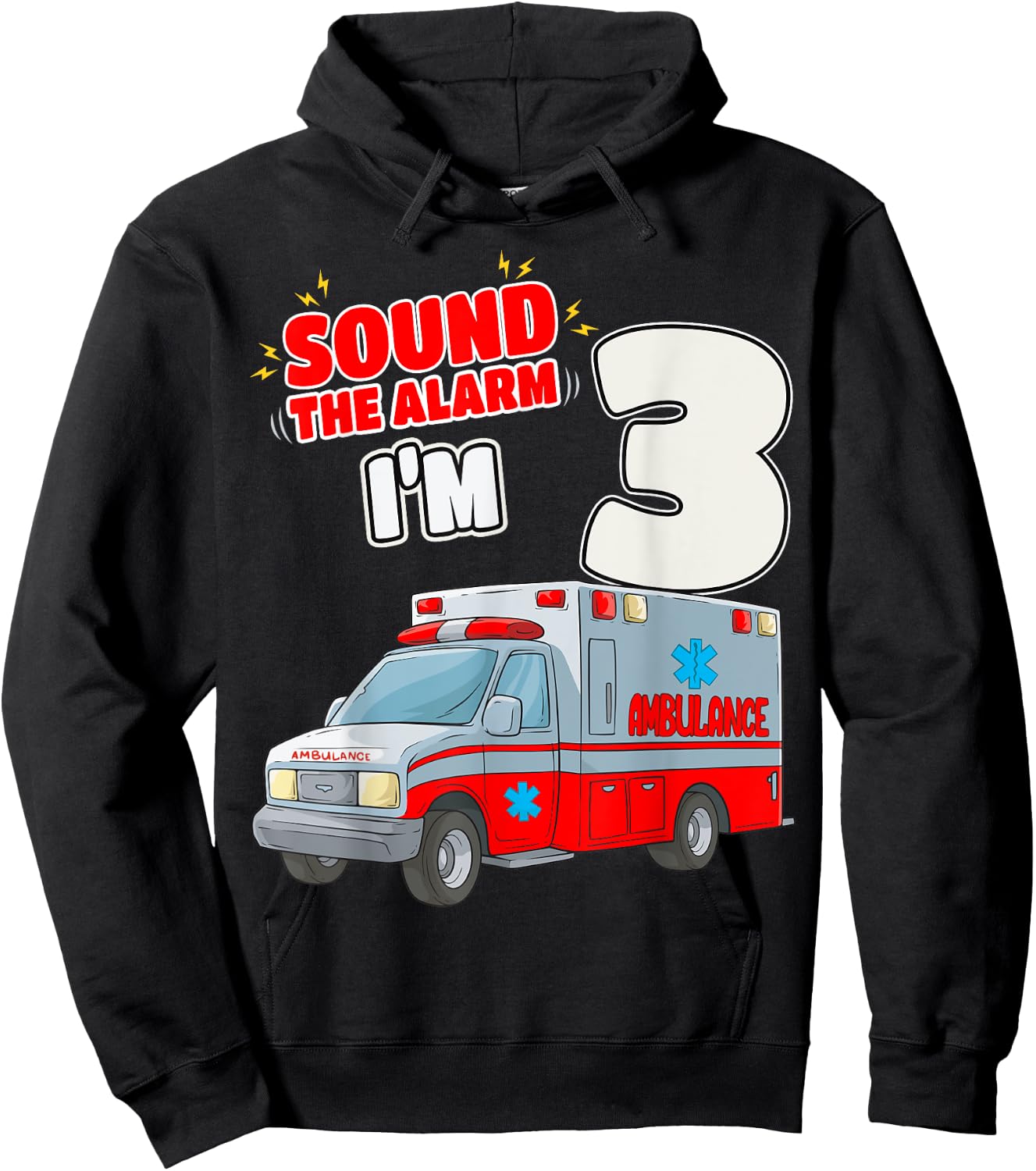 3rd Birthday Medical Ambulance EMT 3 Years Old EMS Paramedic Hoodie - Hoodie | Black