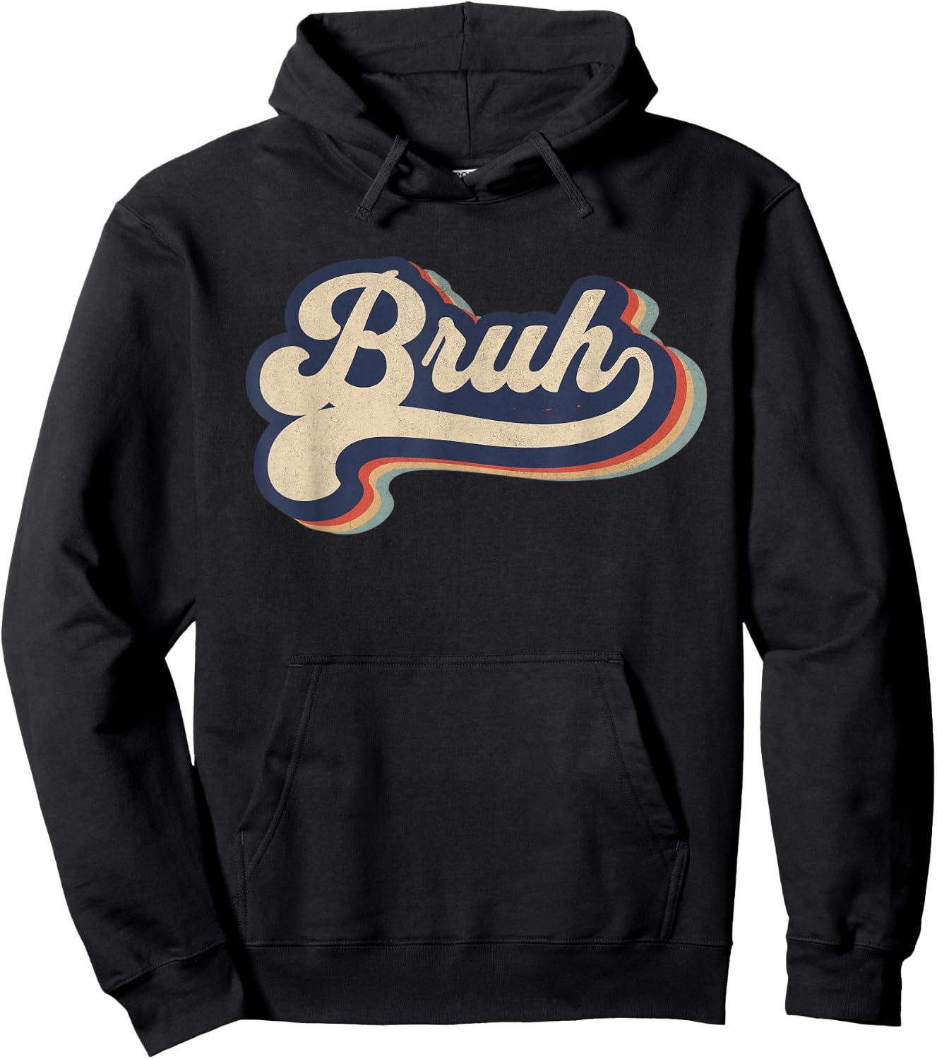 Bruh Funny Saying Slang Meme Retro Design Hoodie - Hoodie | Black