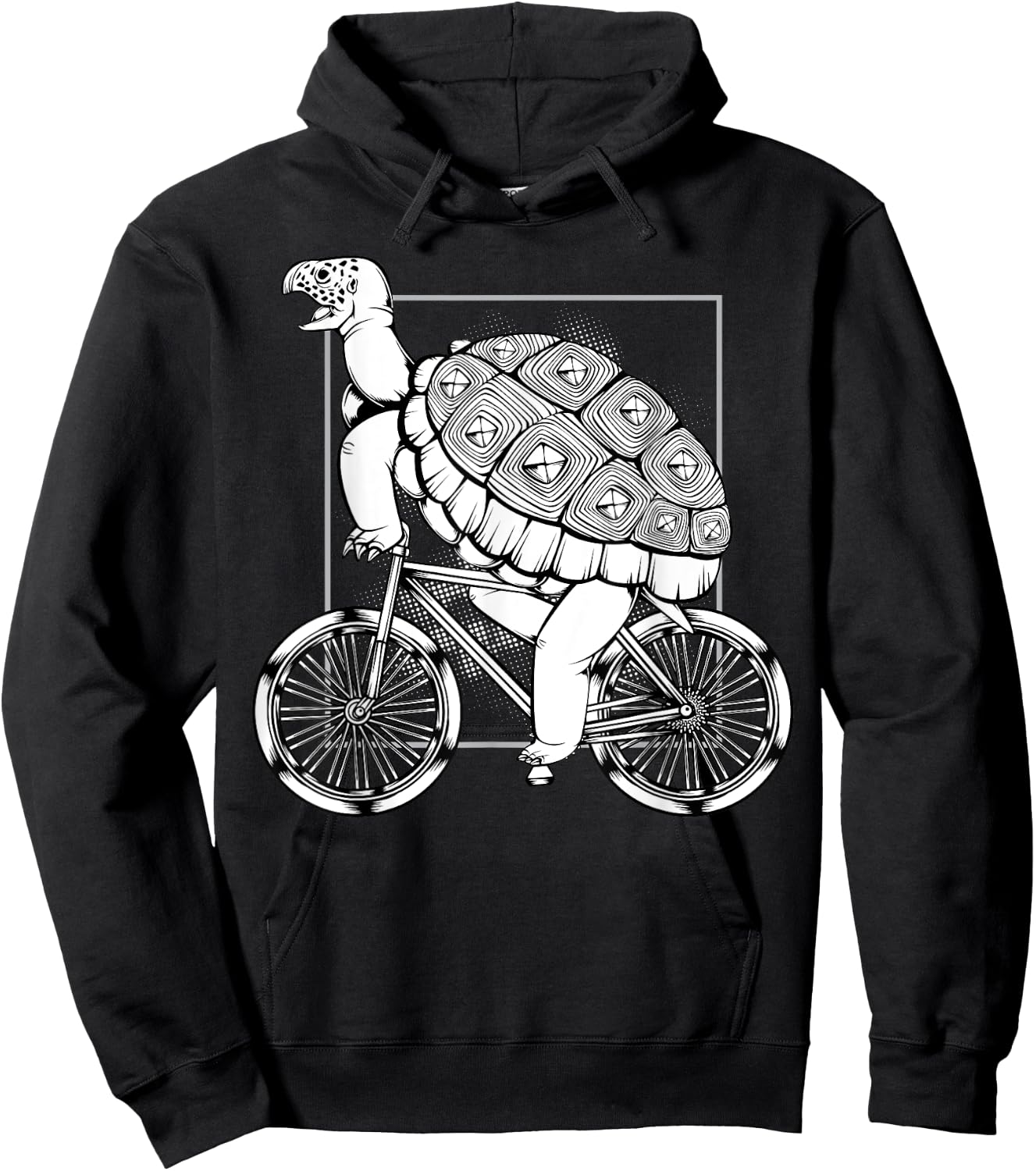 Turtle Cycling Bicycle Bicycling Riding Biking Tortoise Hoodie - Hoodie | Black
