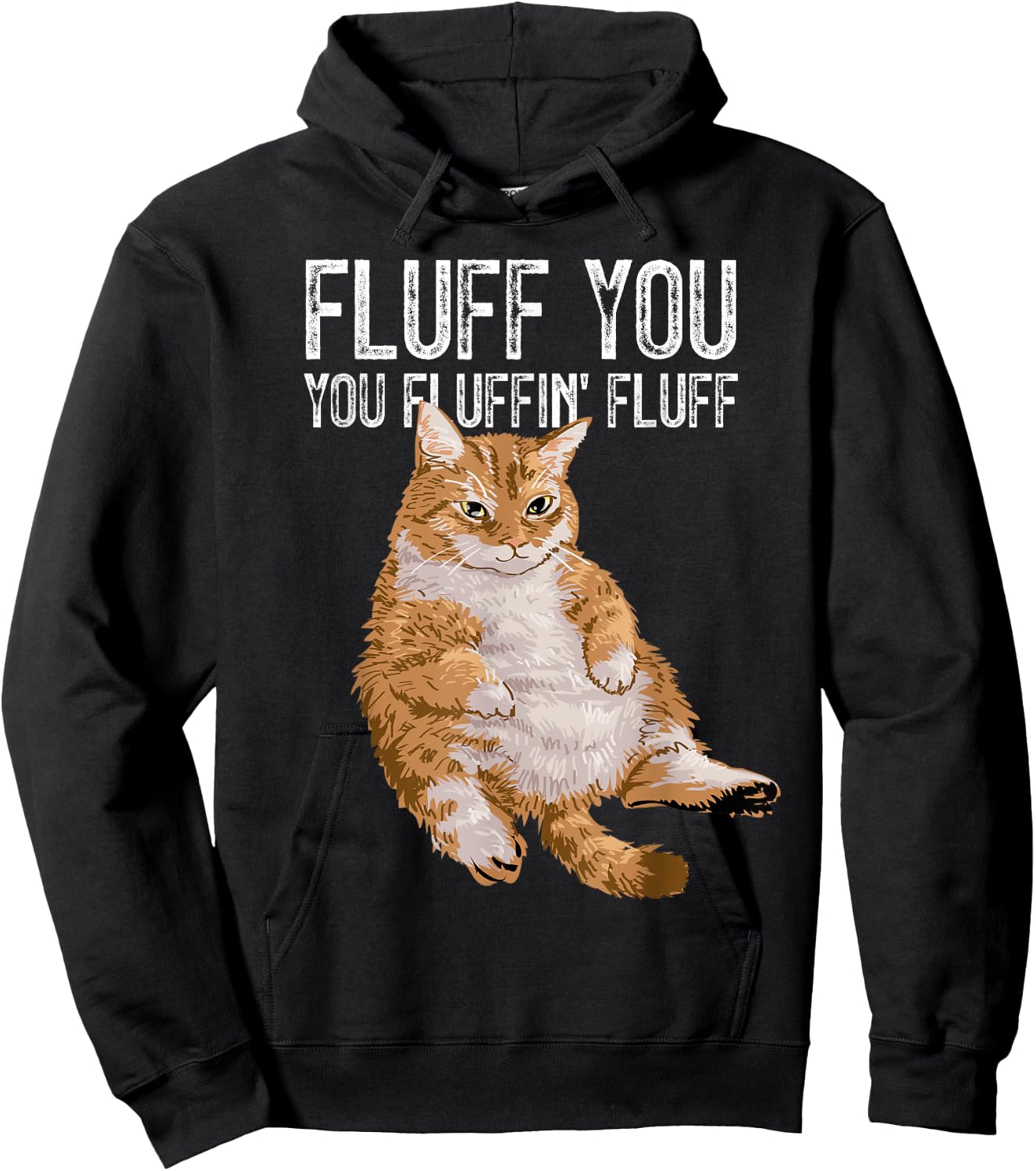 Fluff You You Fluffin' Fluff Cute Kitty Cat Lover Gift Hoodie - Hoodie | Black