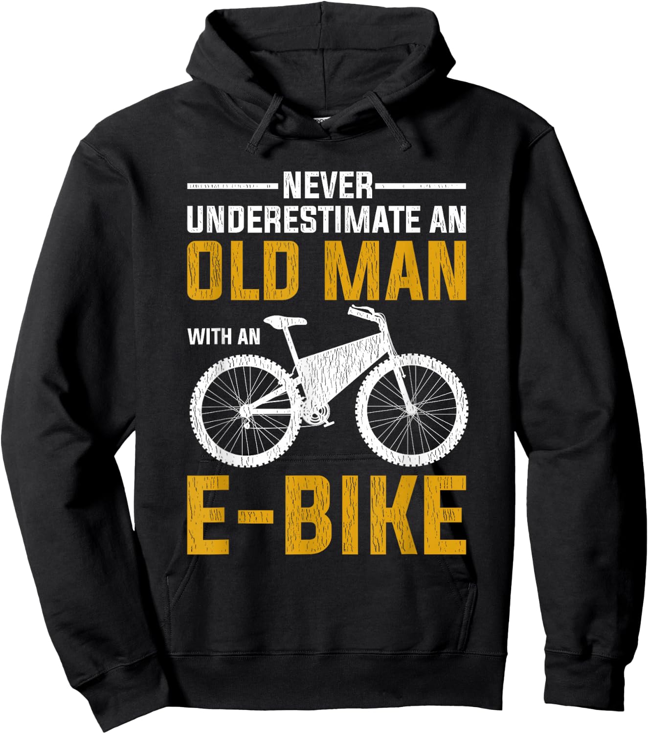 Funny Electric Bike Design Old Man with an E-Bike Hoodie - Hoodie | Black