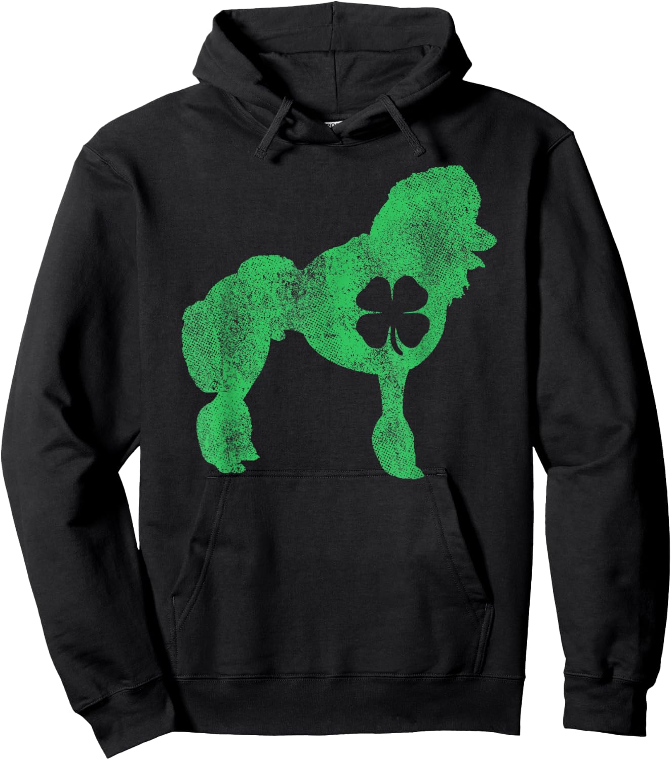 Poodle Dog Irish Shamrock St. Patrick's Day Saint Paddy's Women Kids Hoodie - Hoodie | Black