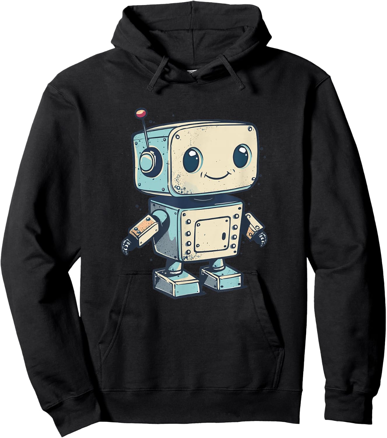Cute little Robot, Vintage Kids Robot Hoodie - Hoodie | Black
