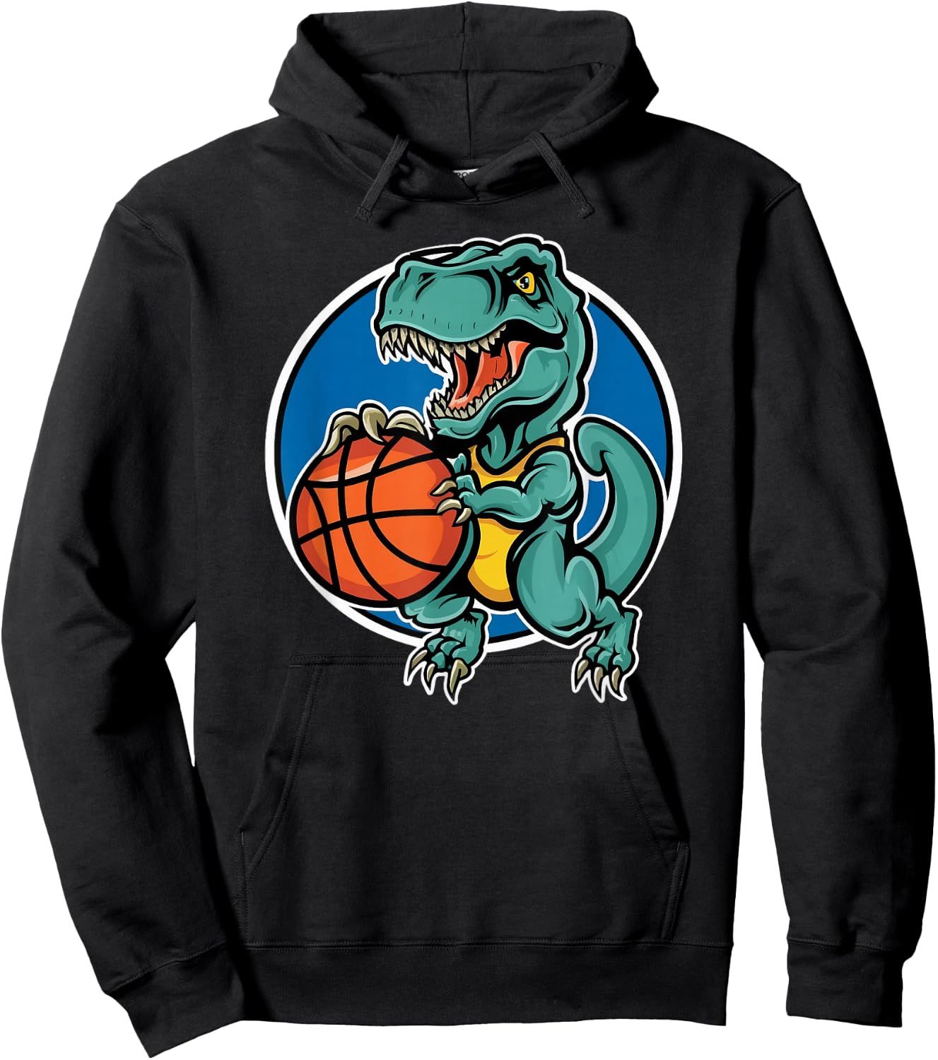 Slam Dunk T Rex Dinosaur Basketball Cartoon Hoodie - Hoodie | Black