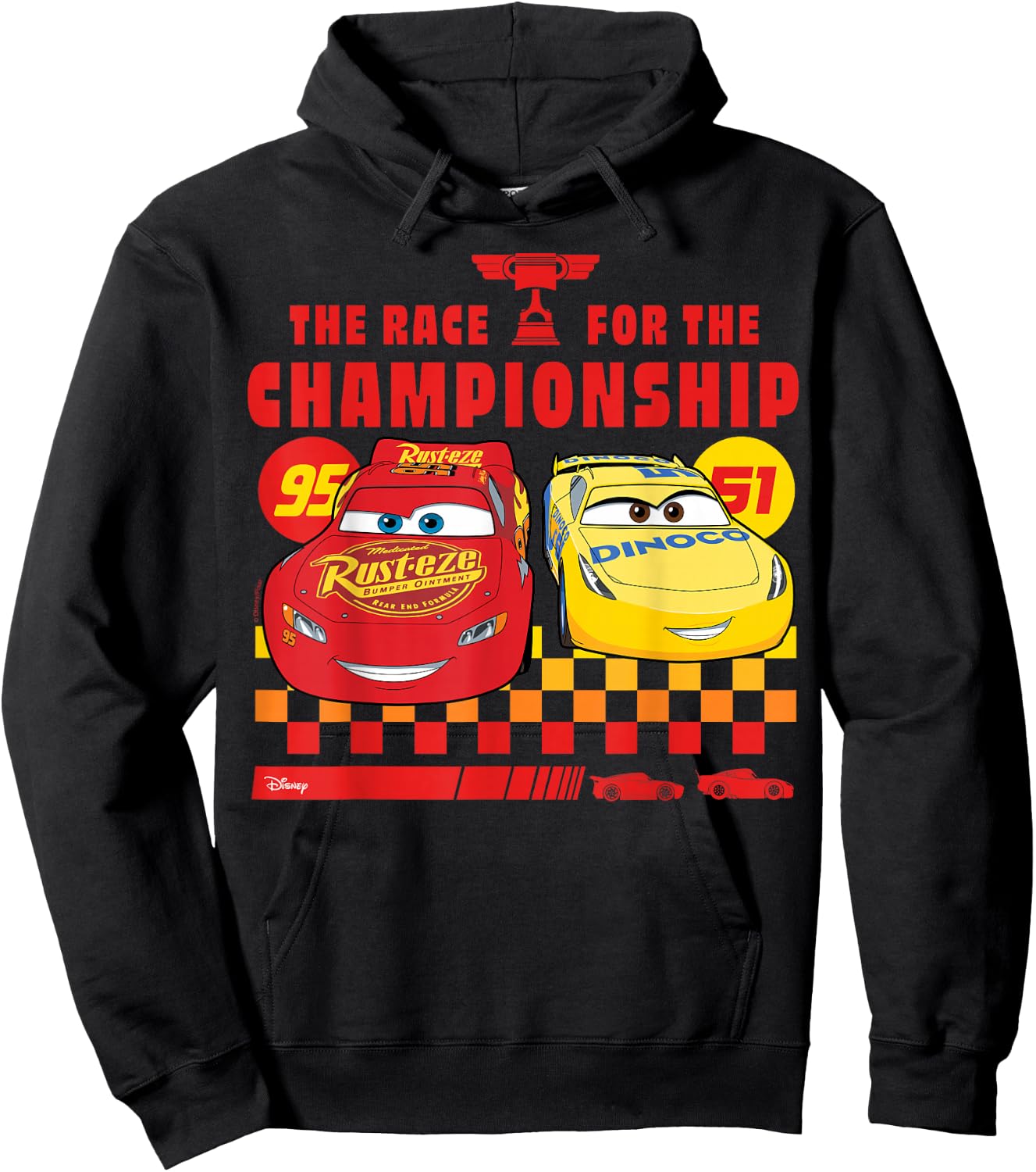 Disney Pixar Cars - Lightning And Cruz Race For Championship Hoodie - Hoodie | Black