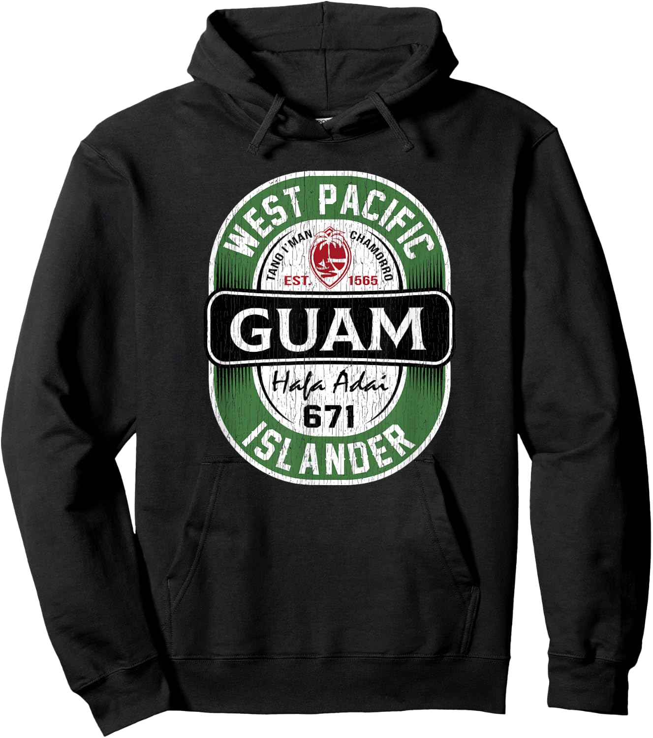 Hafa Adai - Vintage Guam Hoodie - Hoodie | Black