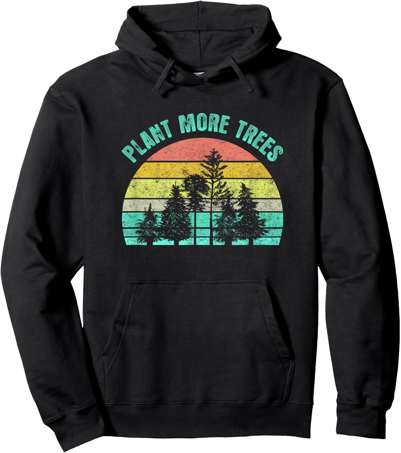 Arbor Day 2021 Plant More Trees Retro Nature Climate Earth Hoodie - Hoodie | Black