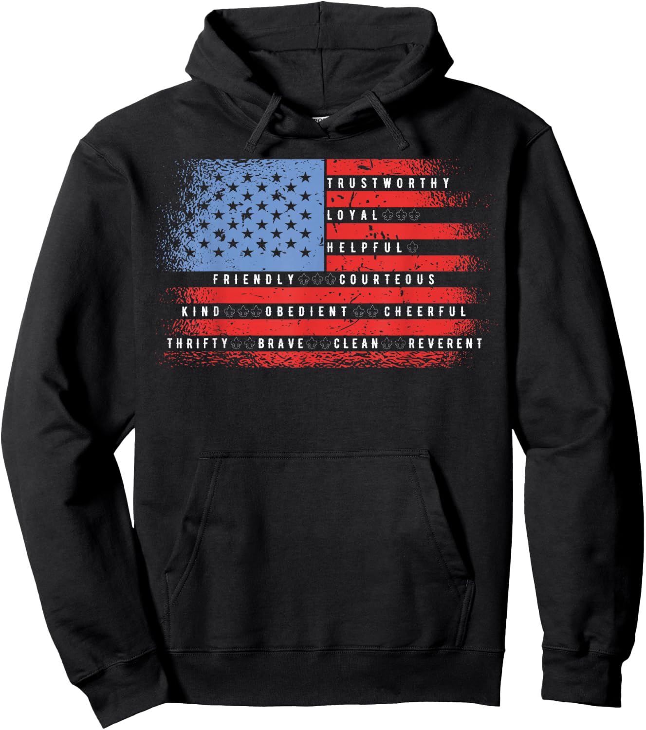 Vintage American Scouting Scout for a Camping Nature Hiking Hoodie - Hoodie | Black