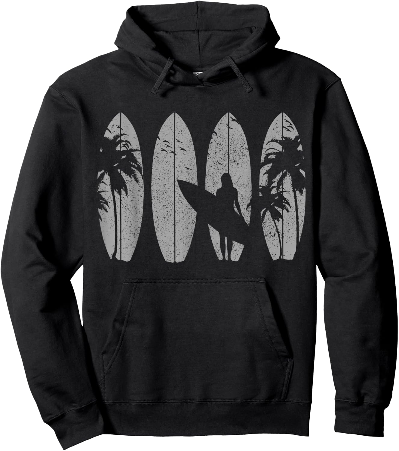 Surfer Vintage Surf Surfboard Surfing Surfing Surfing Gift Hoodie - Hoodie | Black