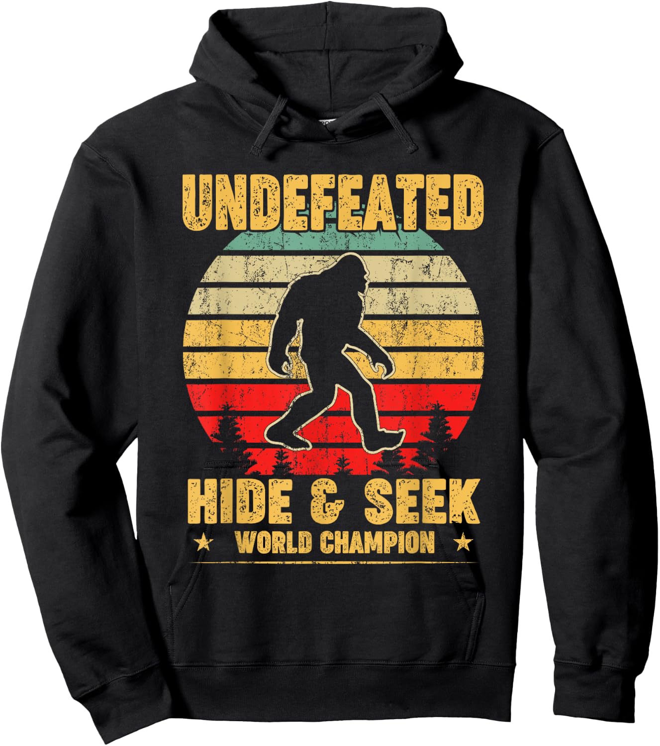 Undefeated Hide and Seek World Champion Bigfoot T Shirt Hoodie - Hoodie | Black