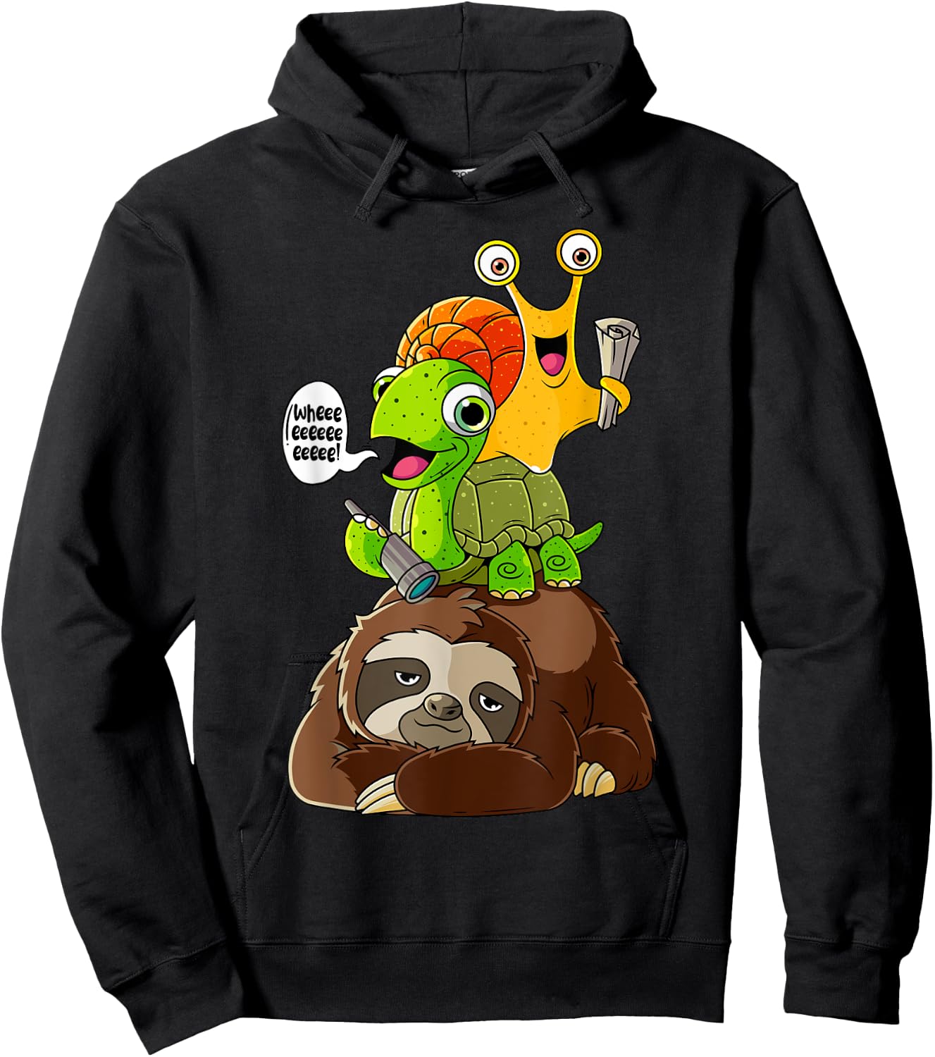 Sloth Turtle Snail Shirt Funny Animal Lover Gifts For Kids Hoodie - Hoodie | Black