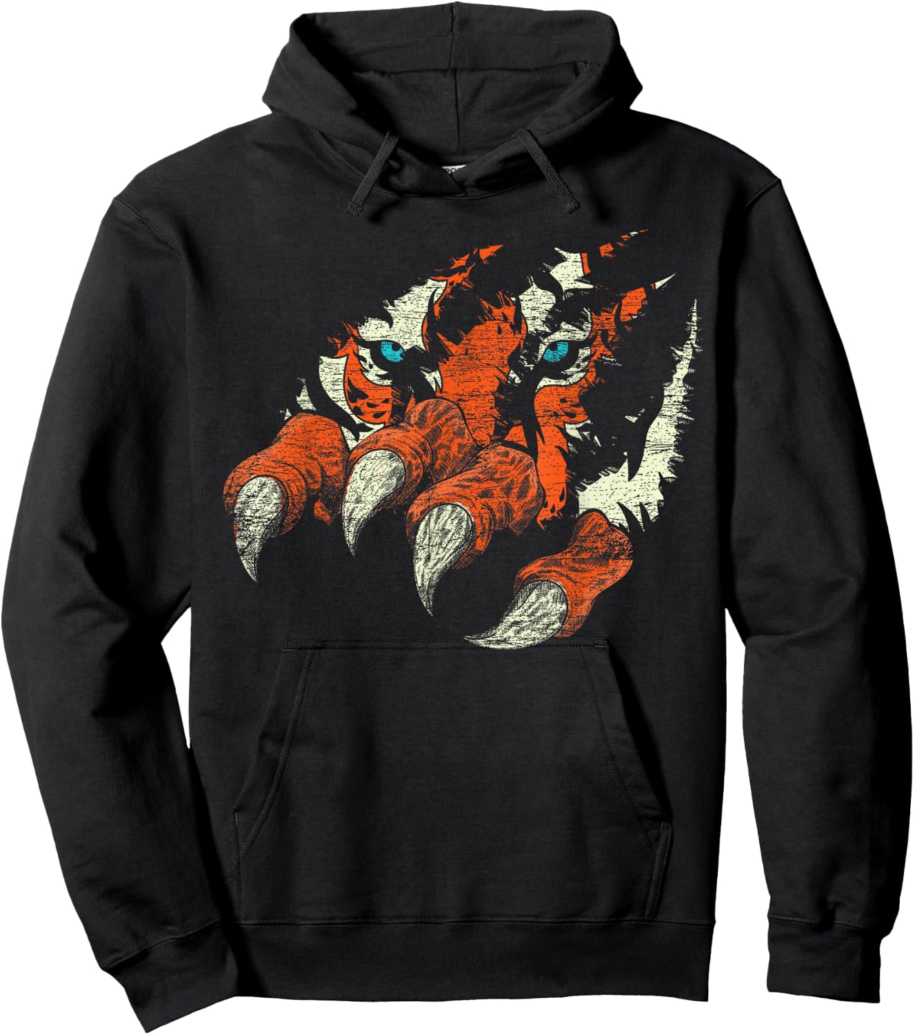 Wild Cat Claws Asian Predator Animal Eyes Wildlife Tiger Hoodie - Hoodie | Black