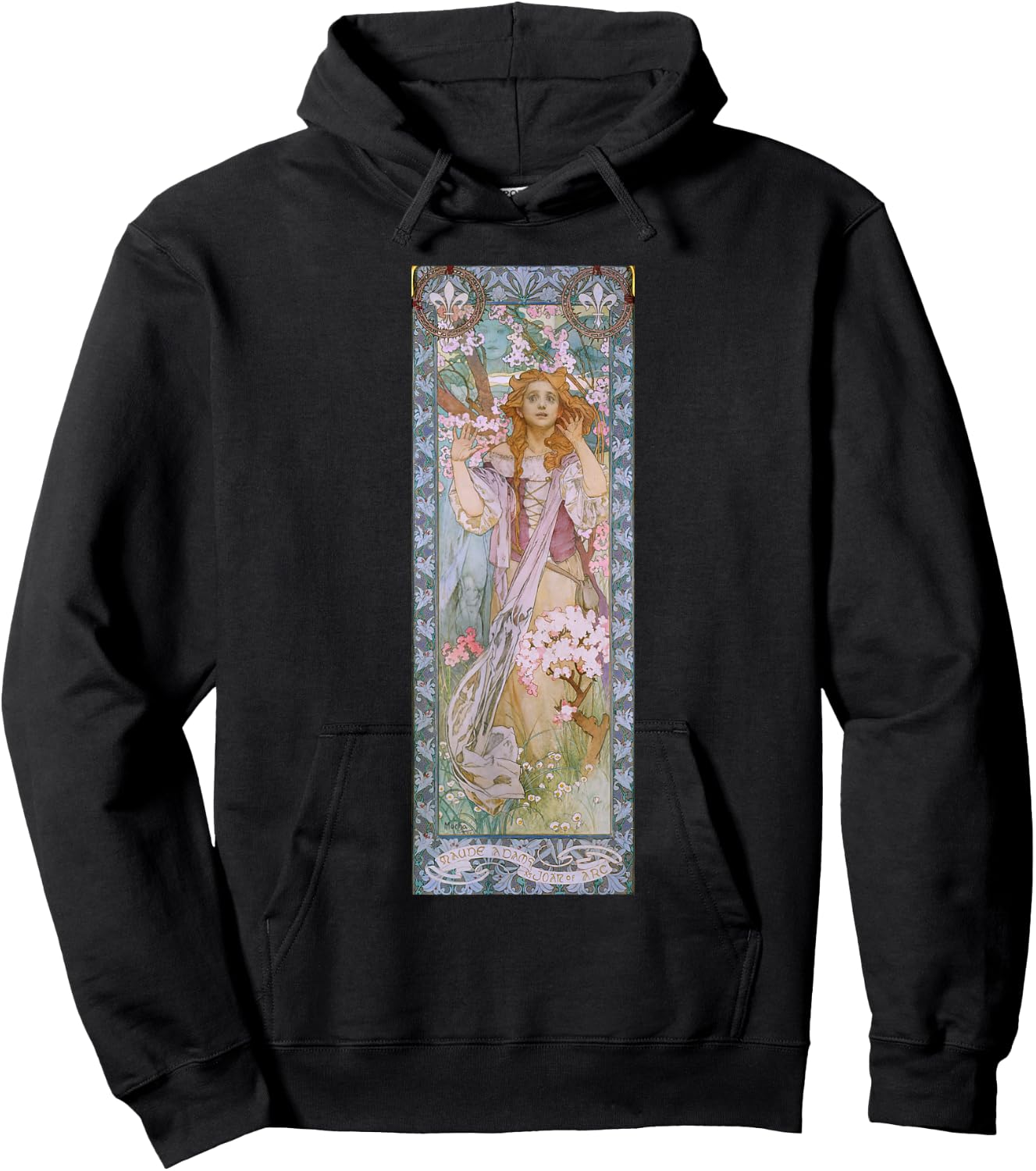 Jeanne d'Arc by Mucha | Art Nouveau Famous Artworks Hoodie - Hoodie | Black
