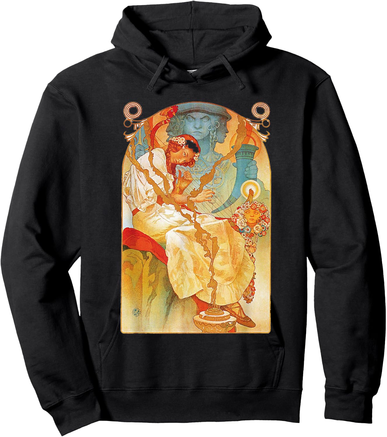 Art Nouveau Slav Epic Mucha Beautiful Elegant Hoodie - Hoodie | Black