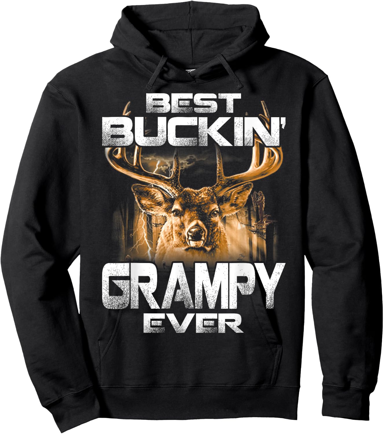 Best Buckin' Grampy Ever Deer Hunting Bucking Father Hoodie - Hoodie | Black