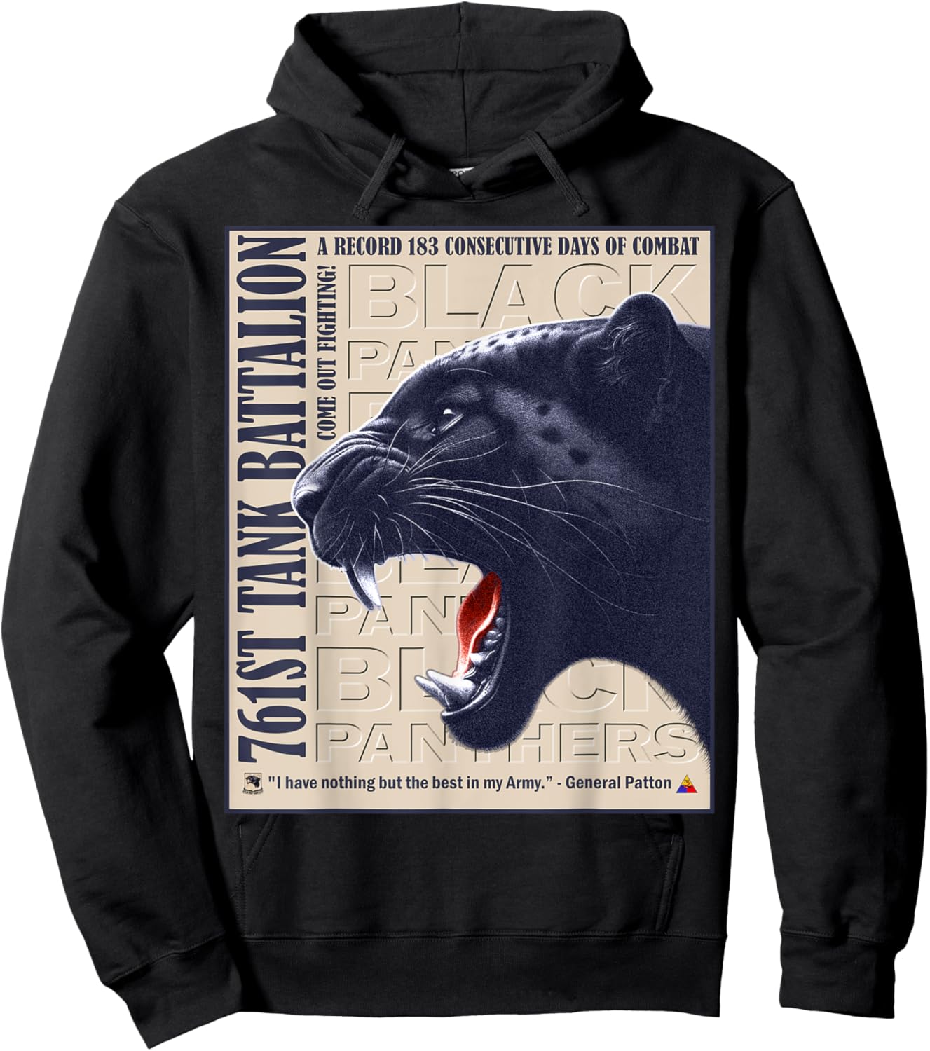 Black Panthers 761st Tank Battalion Legacy Design Hoodie - Hoodie | Black