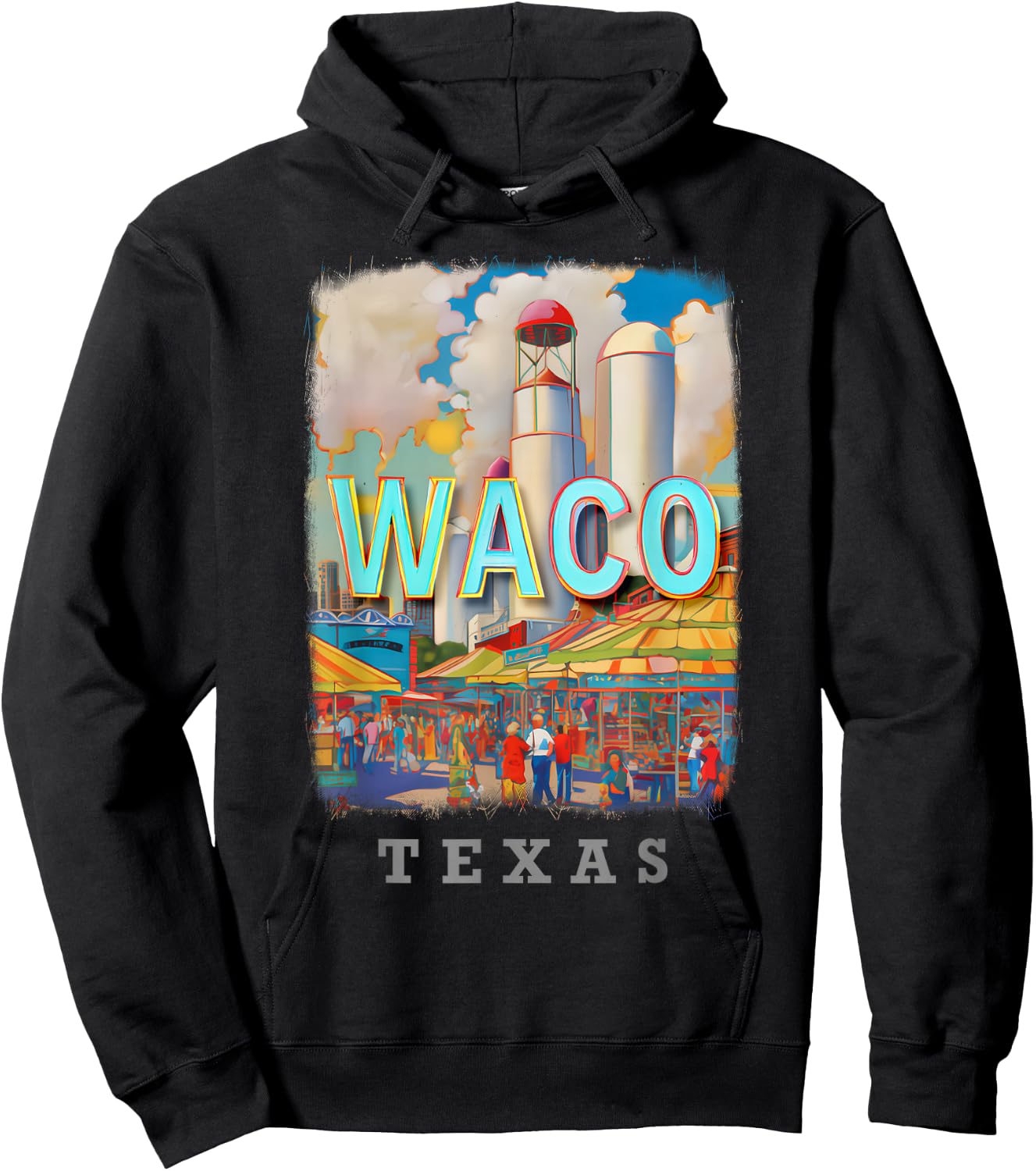 Waco Texas TX Magnolia Silos SD884 Hoodie - Hoodie | Black