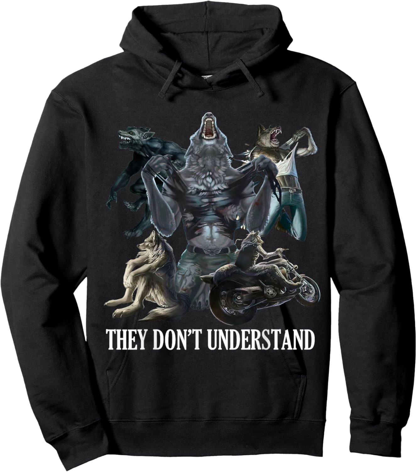 They Don’t Understand Alpha Wolf - Unhinged Sigma Wolf Meme Hoodie - Hoodie | Black