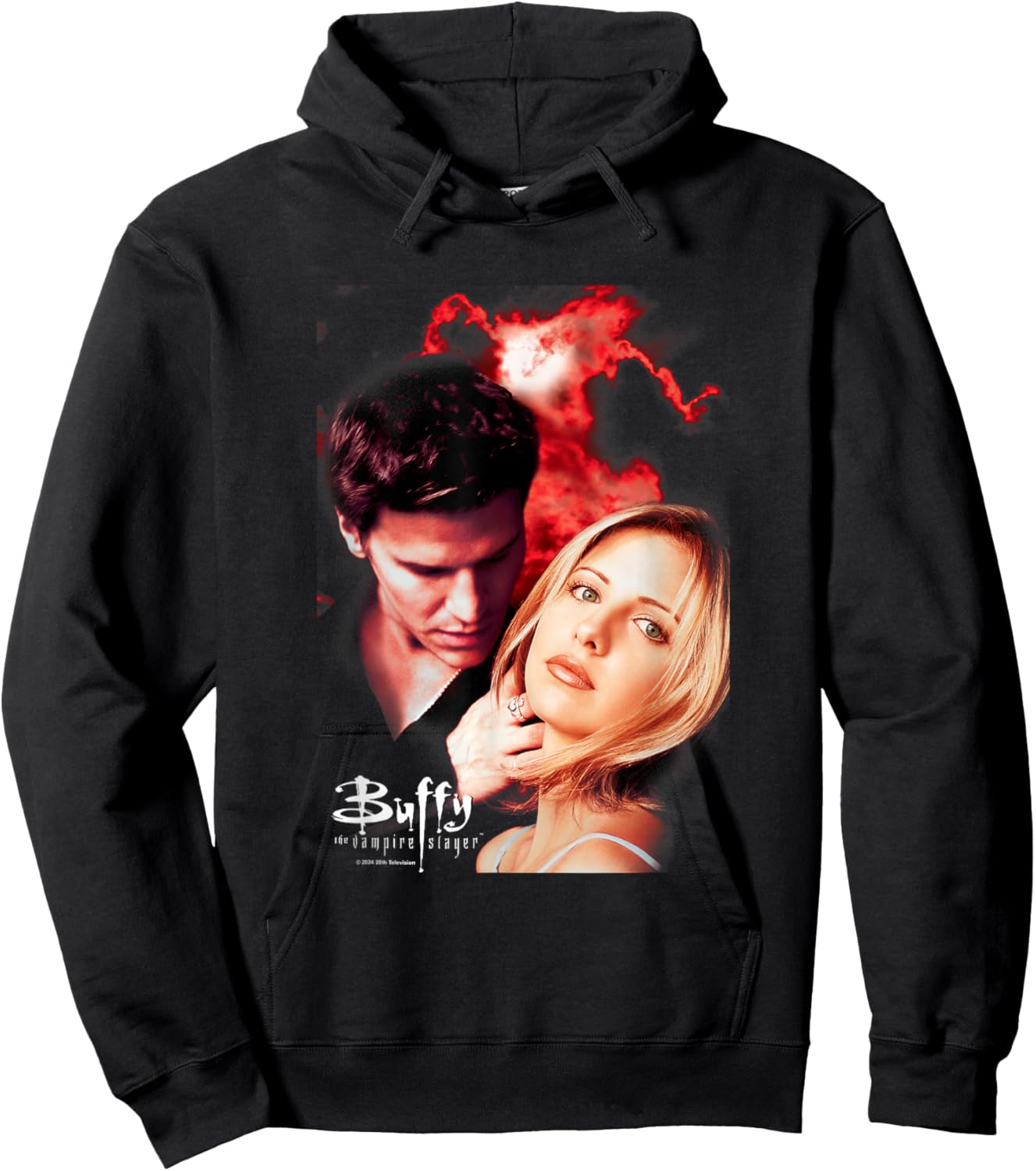 Buffy The Vampire Slayer Buffy & Angel Vintage Poster Hoodie - Hoodie | Black