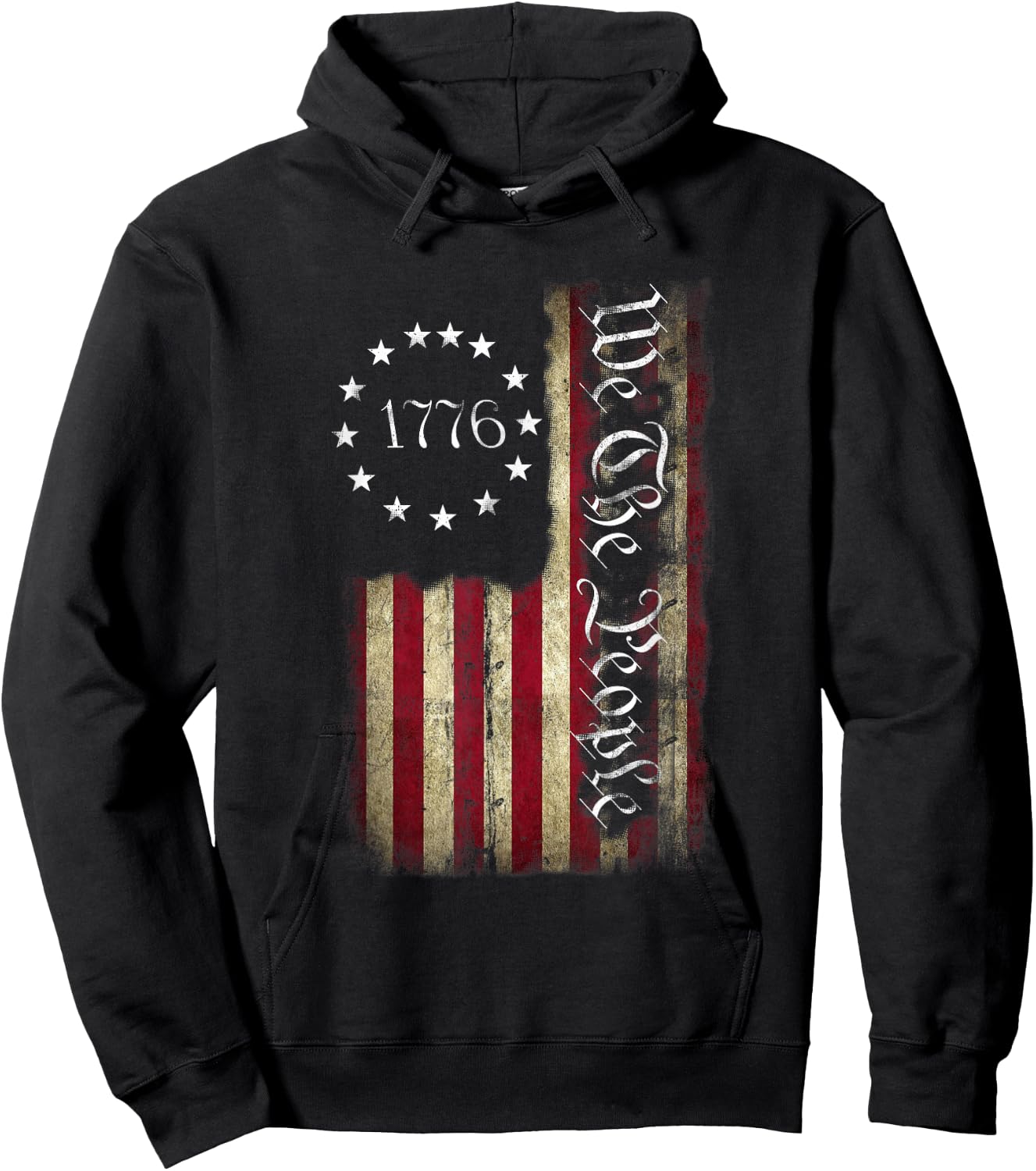 1776 We The People Patriotic American Constitution Hoodie - Hoodie | Black