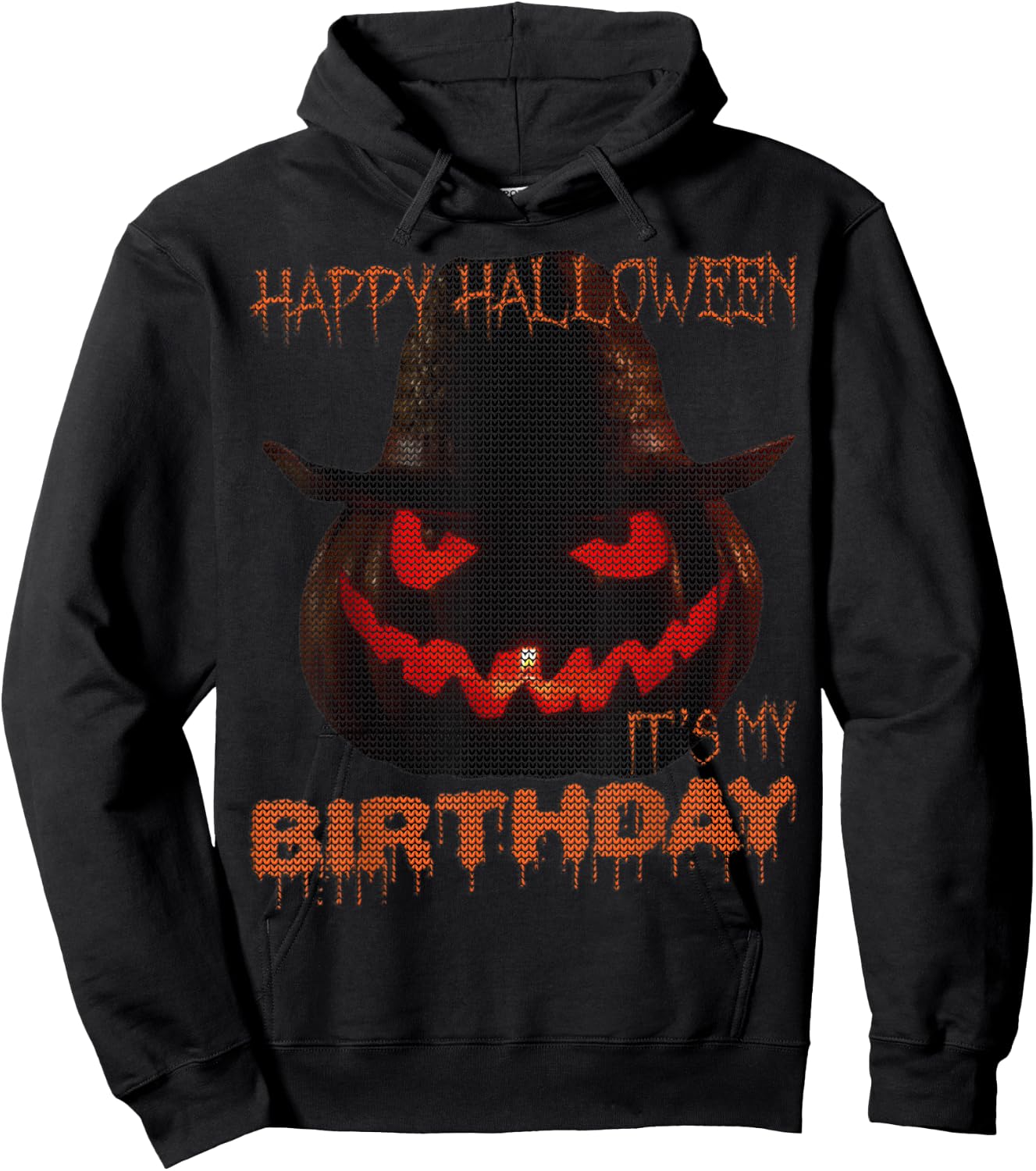Happy Halloween My Birthday Jack-O-Lantern Ugly Halloween Hoodie - Hoodie | Black