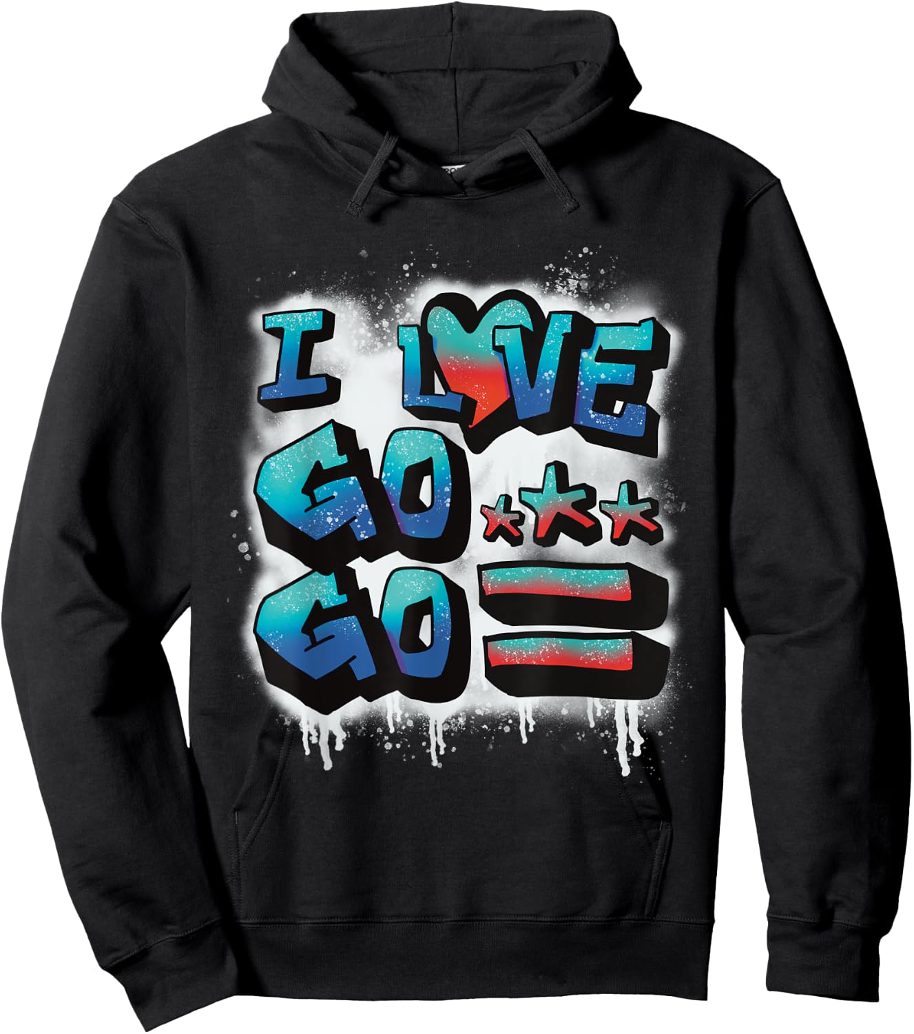 A Cool Graffiti I Love Go-Go Gift DC natives Hoodie - Hoodie | Black
